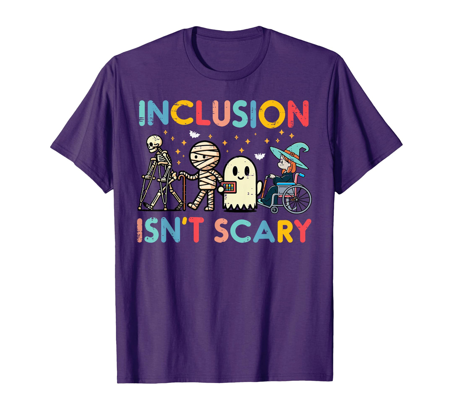 Inclusion Isnt Scary Teacher Para SLP Halloween Men Women T-Shirt