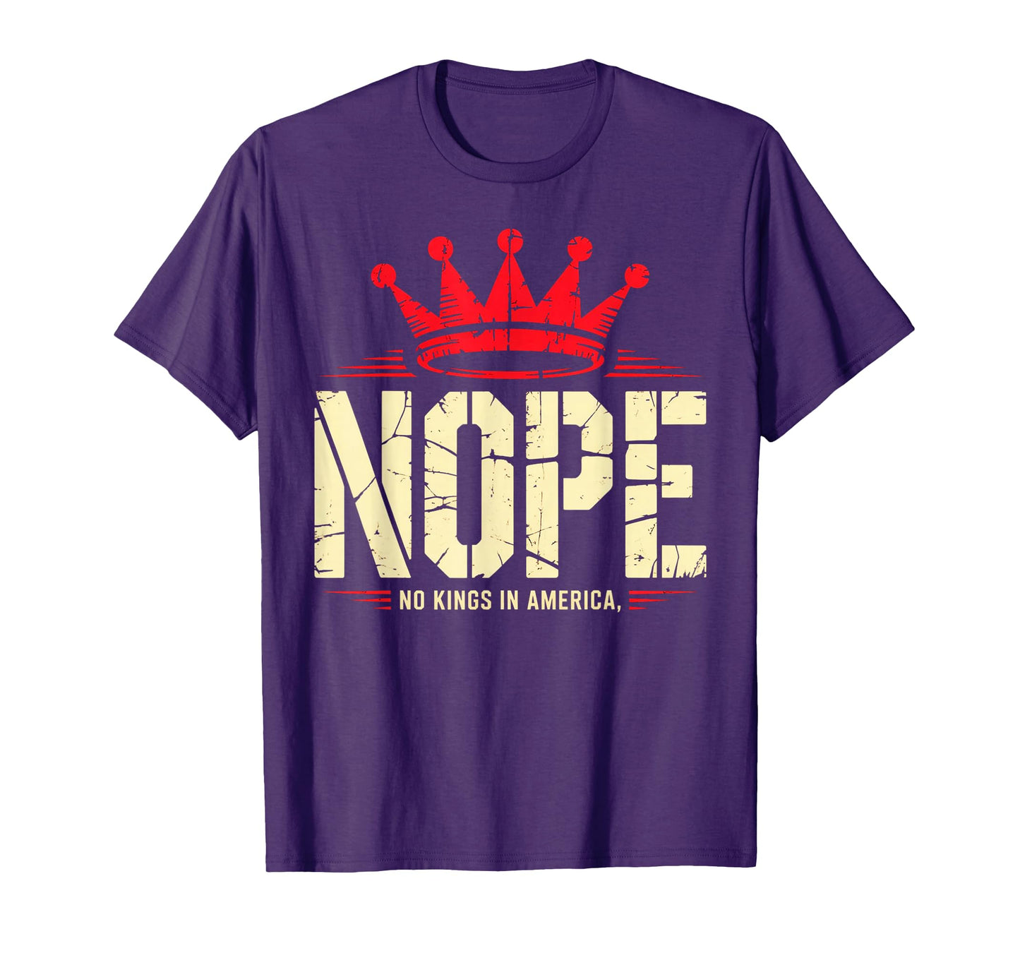 Funny No Kings Halloween 2025 Distressed USA Flag Women Men T-Shirt