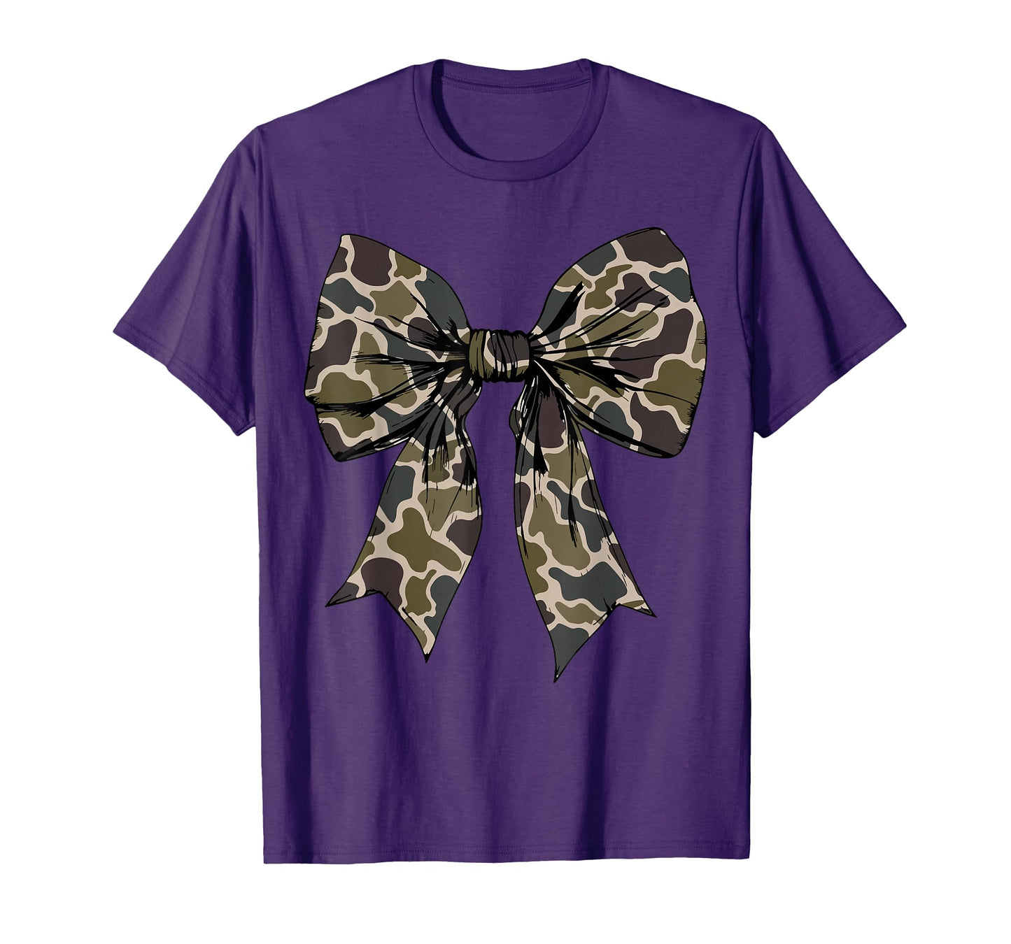 Camouflage Old Camo Bow Camo Coquette Bow Hunting Women Girl T-Shirt