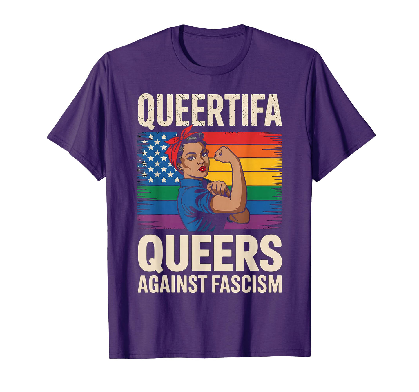 Queertifa Black Queers Against Fascism Resist No Kings LGBTQ T-Shirt