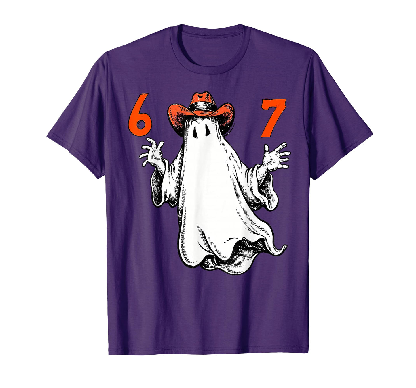 Haunted by 6 7 Funny Ghost Thanksgiving Fall Autumn Design T-Shirt