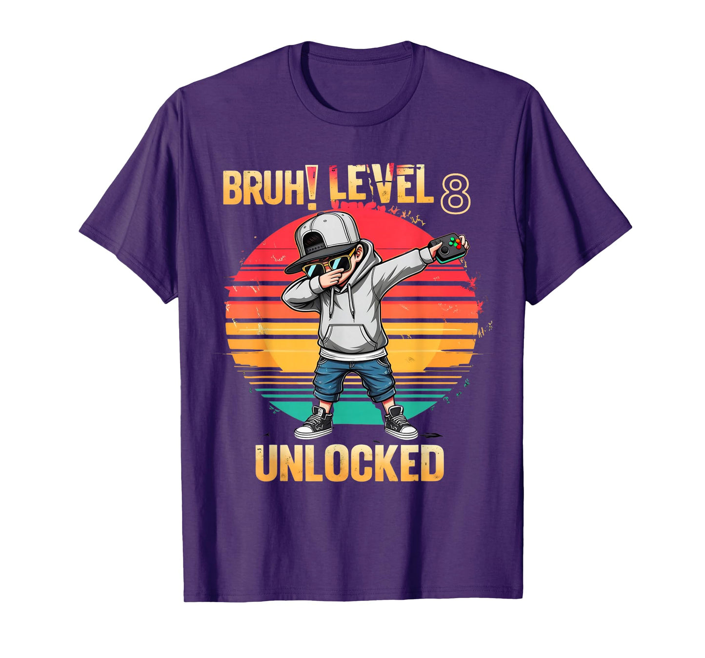 Awesome 8th Birthday Video Game Bruh Level Unlocked T-Shirt