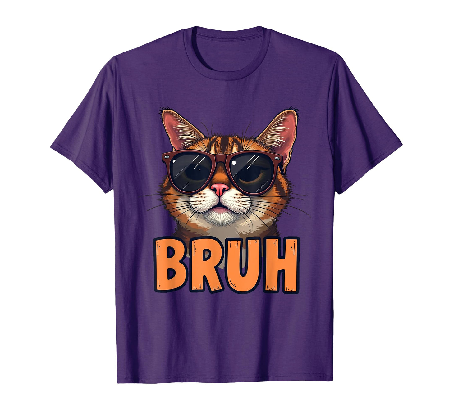 Meme saying Cat BRUH sunglasses for kids Men teens T-Shirt