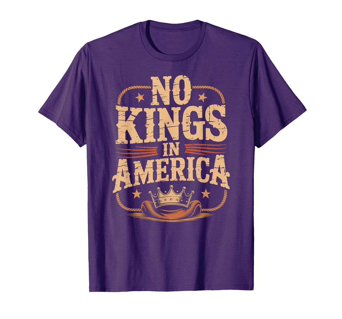 No Kings in America Cowboy Style Apparel for Patriotic T-Shirt