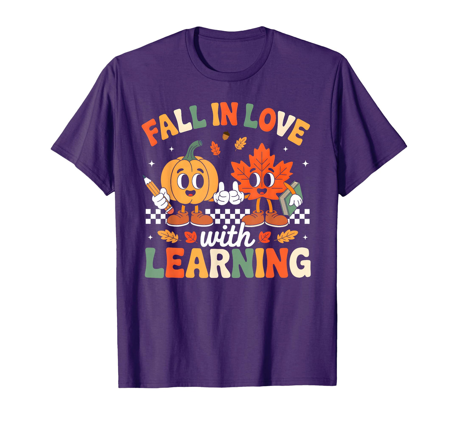 Fall in Love with Learning Shirt Autumn Thanksgiving Teacher T-Shirt