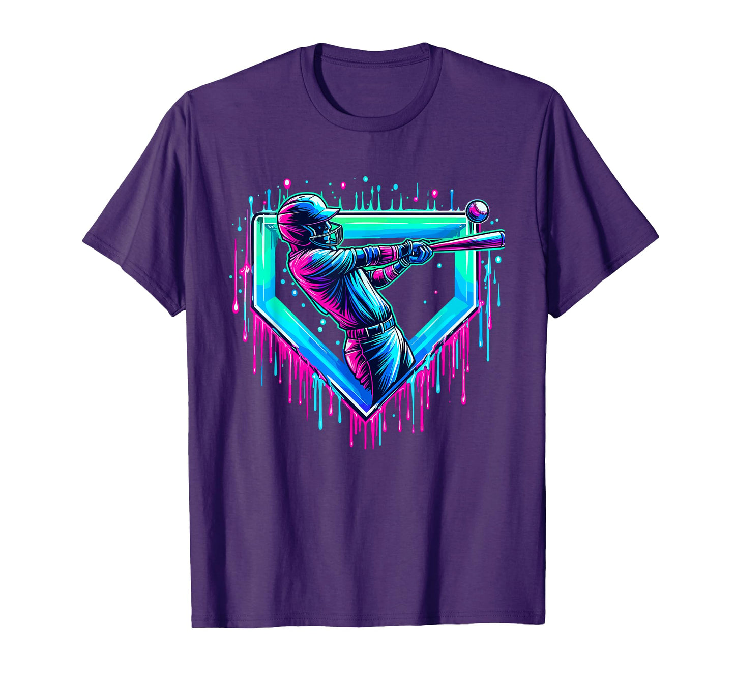 Baseball Player Drip Boys Dripping Ice Cream Youth T-Shirt