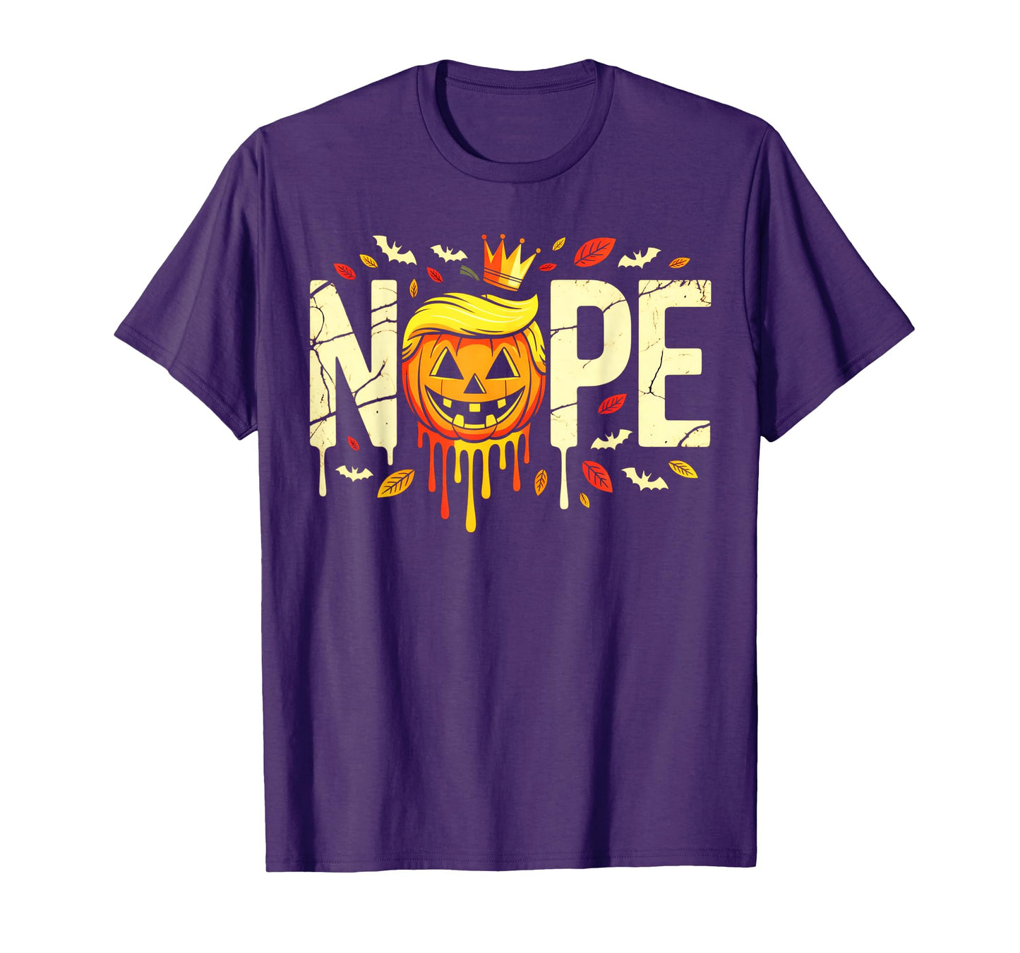 Funny No Kings Halloween 2025 Distressed USA Flag T-Shirt