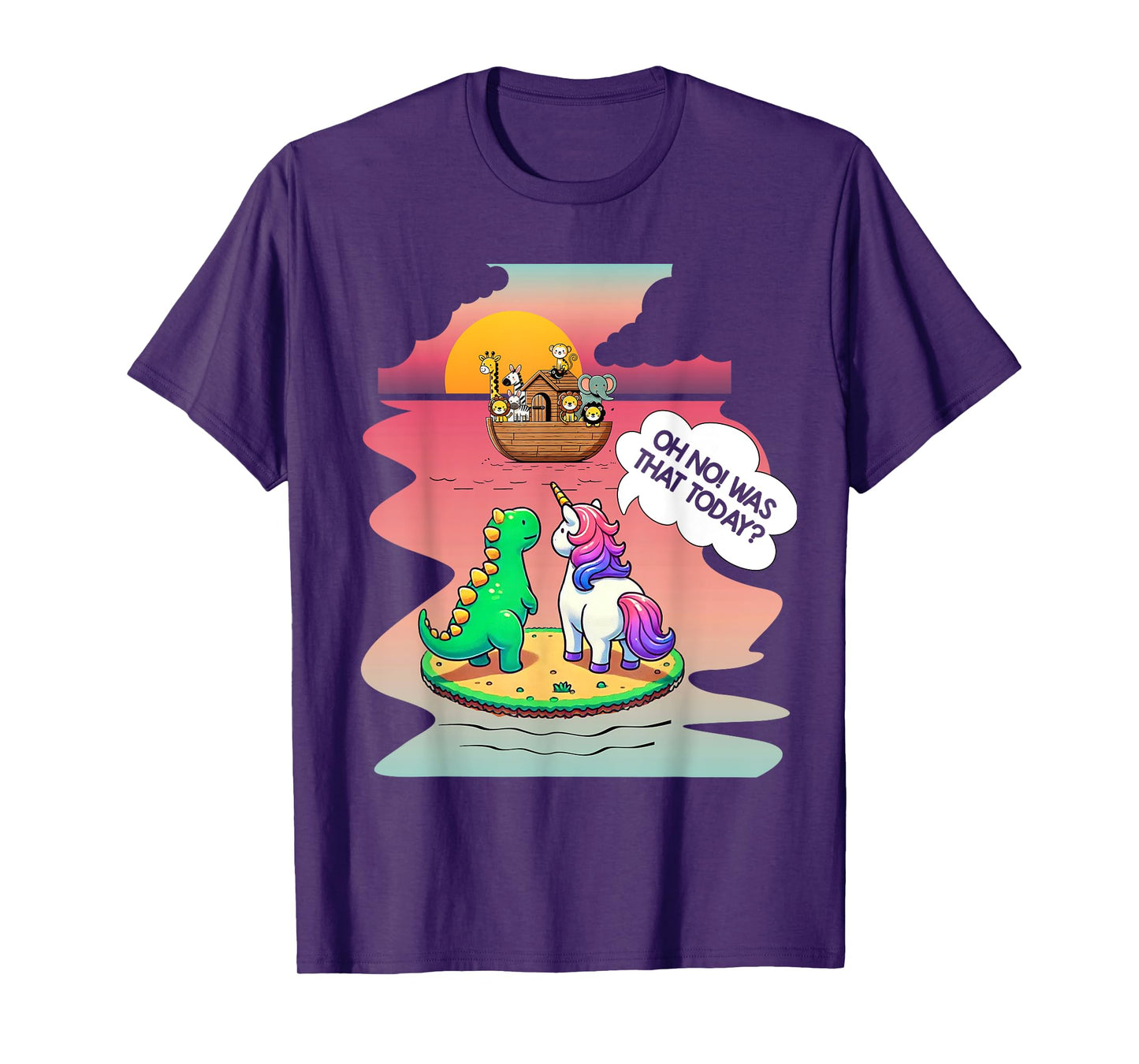 Noah Ark Christian Bibble Pun Last Unicorn Dinosaur Jesus T-Shirt