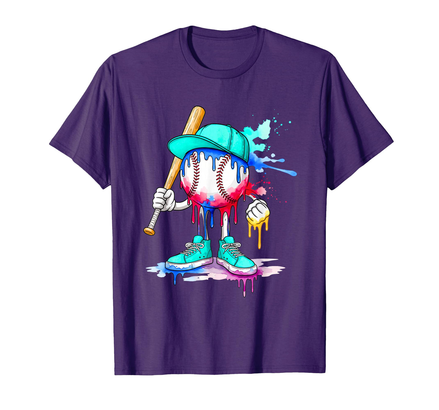 Ice Cream Drip Baseball Spots Baseball Drip for Girls Boys T-Shirt