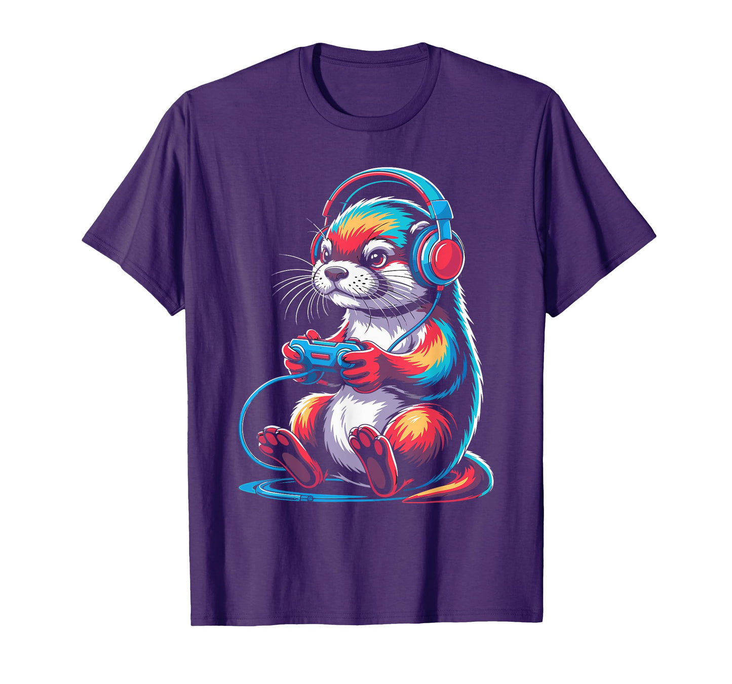 Gaming Otter Headphones Controller Animal Gamer Gaming T-Shirt