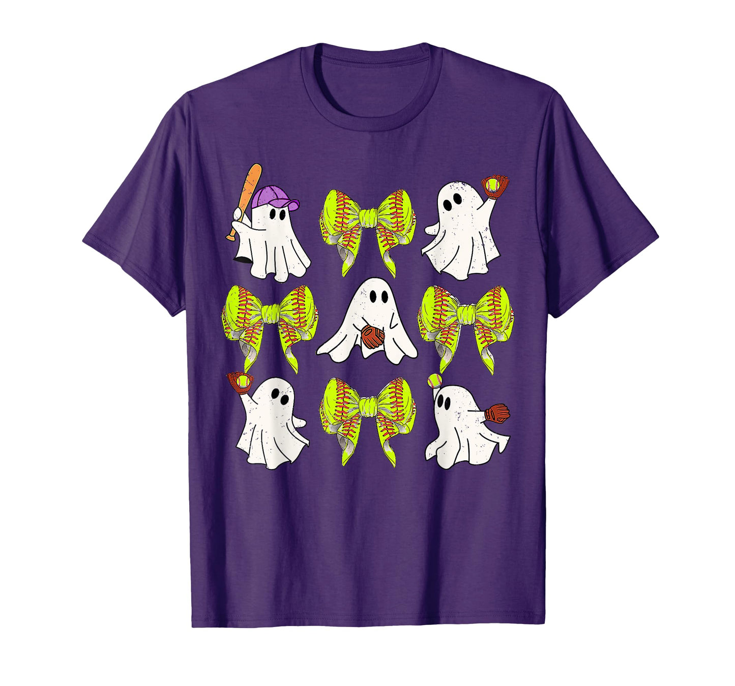 Halloween Softball Ghosts Softball Daughter Girls Mama Dad T-Shirt