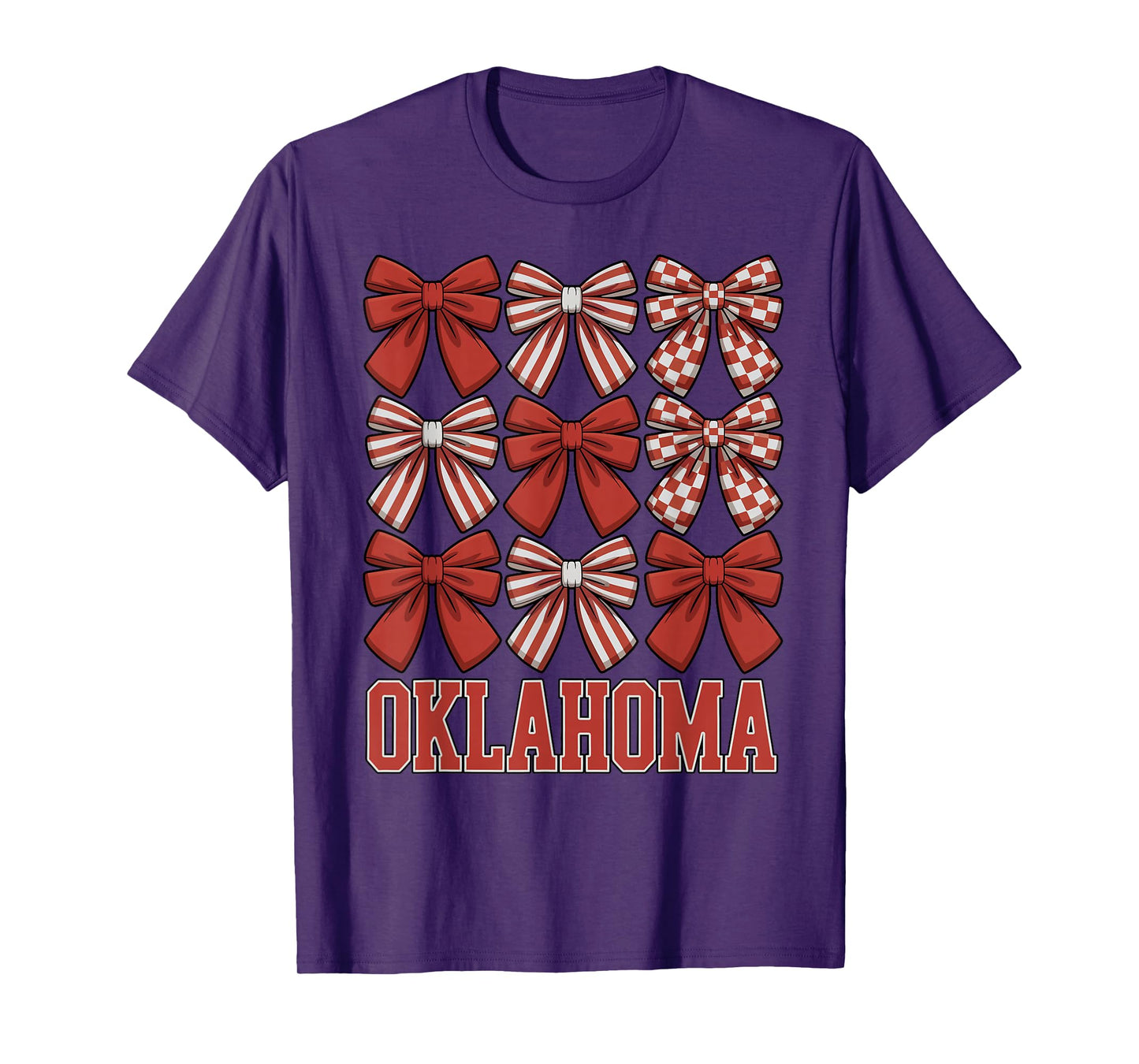 Oklahoma OK Women Toddler Girls Coquette Bow State Pride T-Shirt