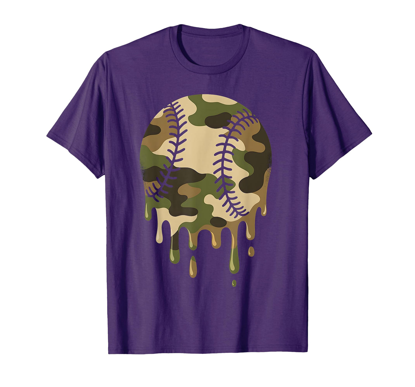 Baseball Drip Camo Boys Men Military Sports Cool Game Day T-Shirt