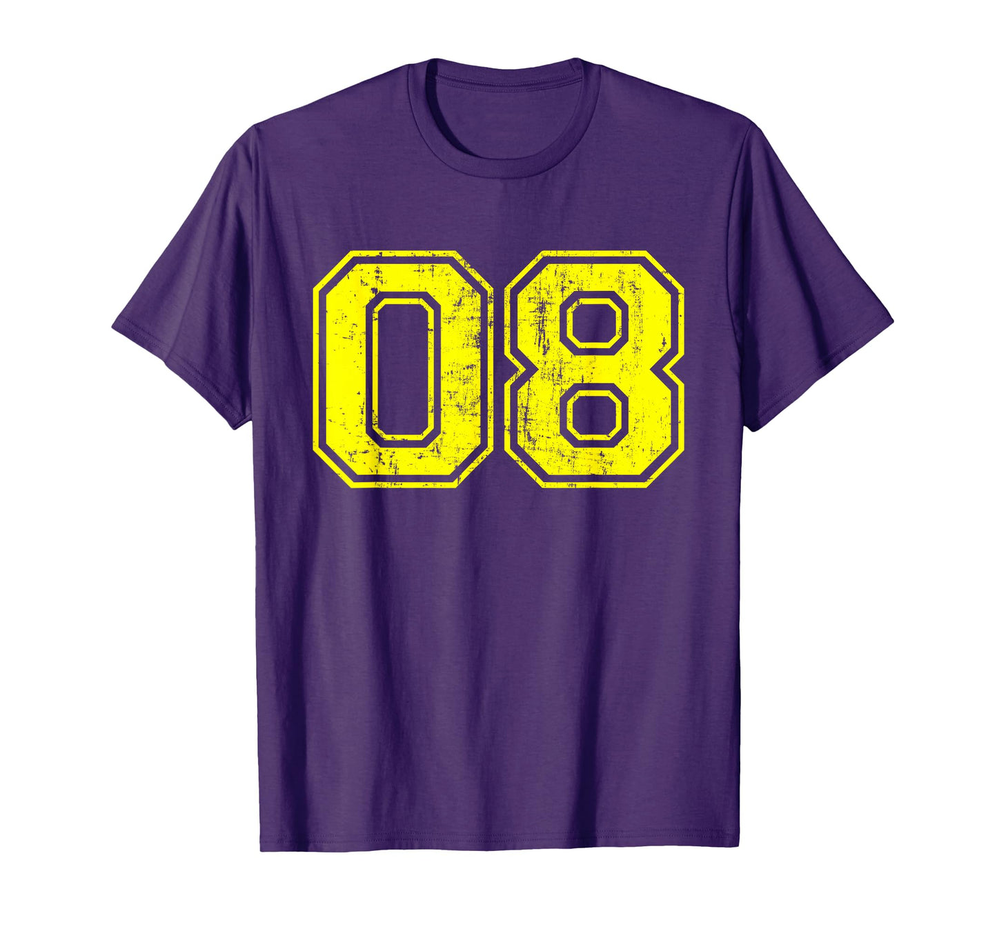 Number 08 Eight Varsity Distressed Vintage Sport Team Player T-Shirt