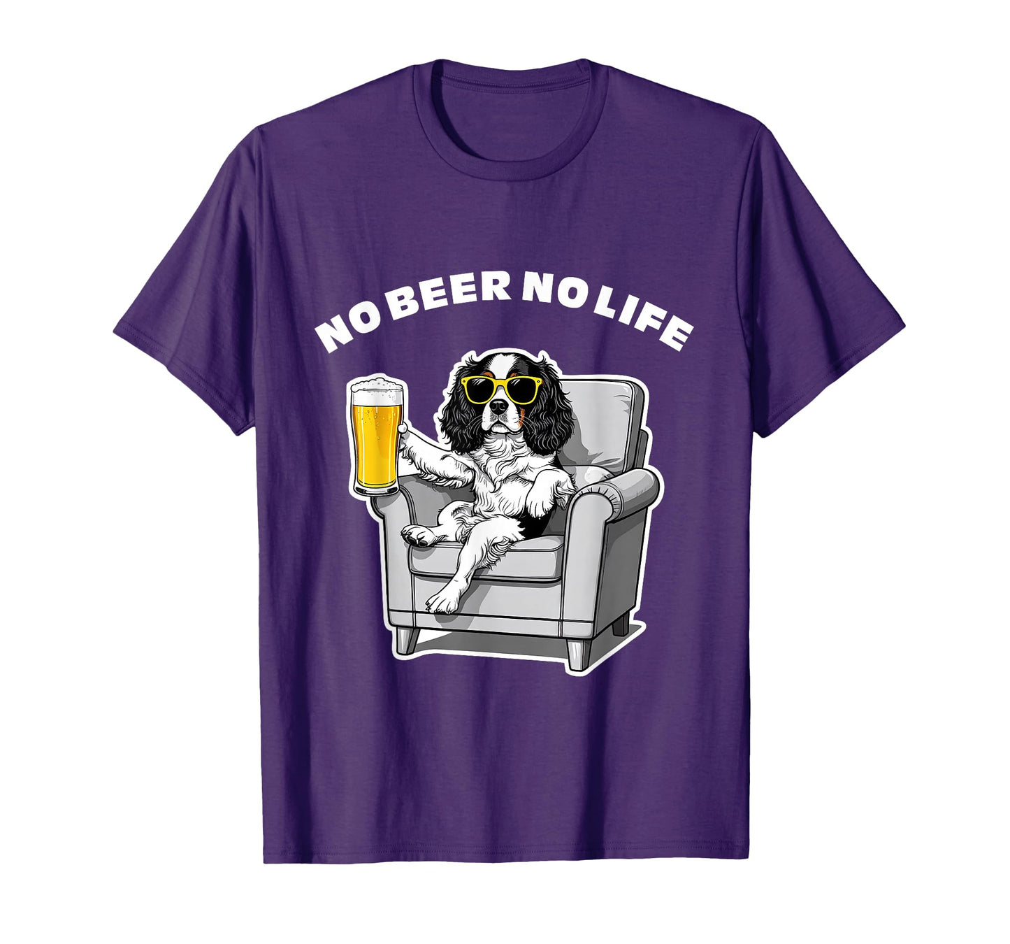 No Beer No Life Cavalier King Charles Spaniel Funny Dog with T-Shirt