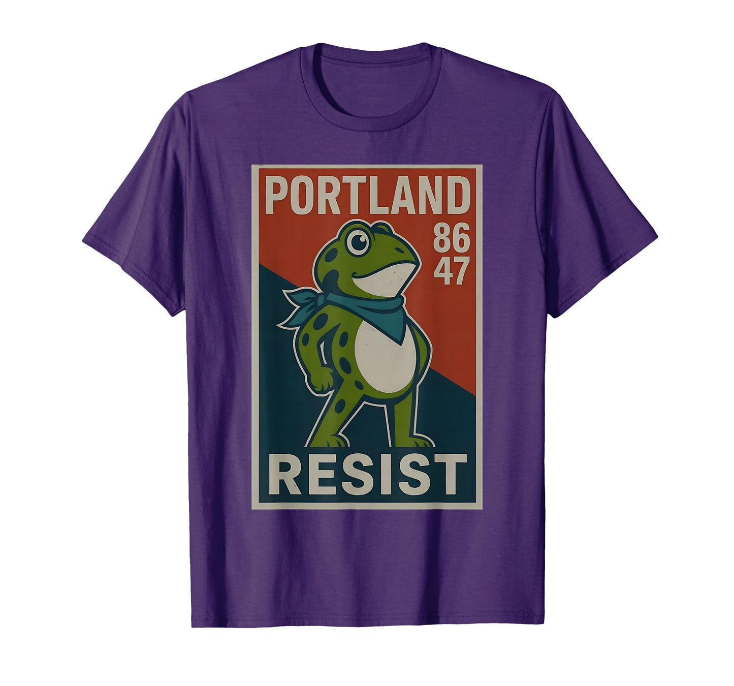 Portland 8647 Frog Resist Protest Retro Vintage T-Shirt