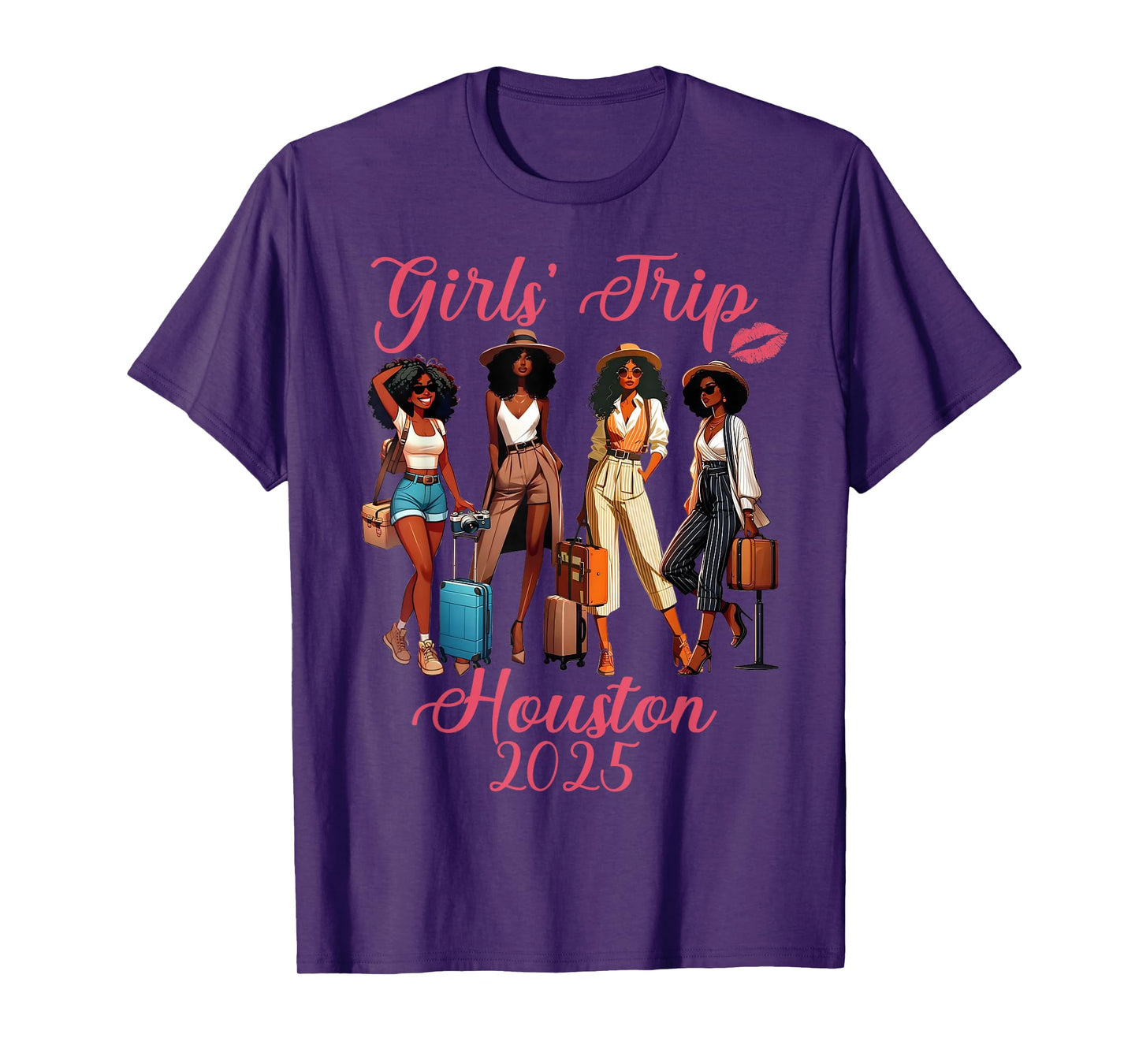 Houston Girls Trip 2025 Black Girls Birthday Squad Vacation T-Shirt