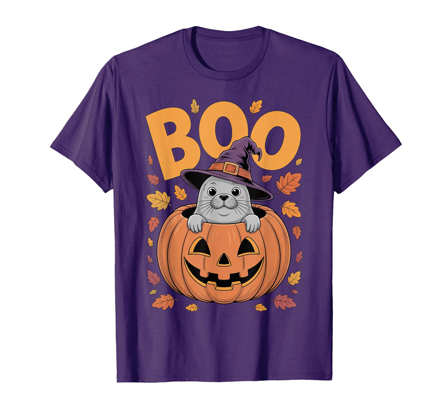 Seal Costume on Pumpkin Halloween Seal T-Shirt