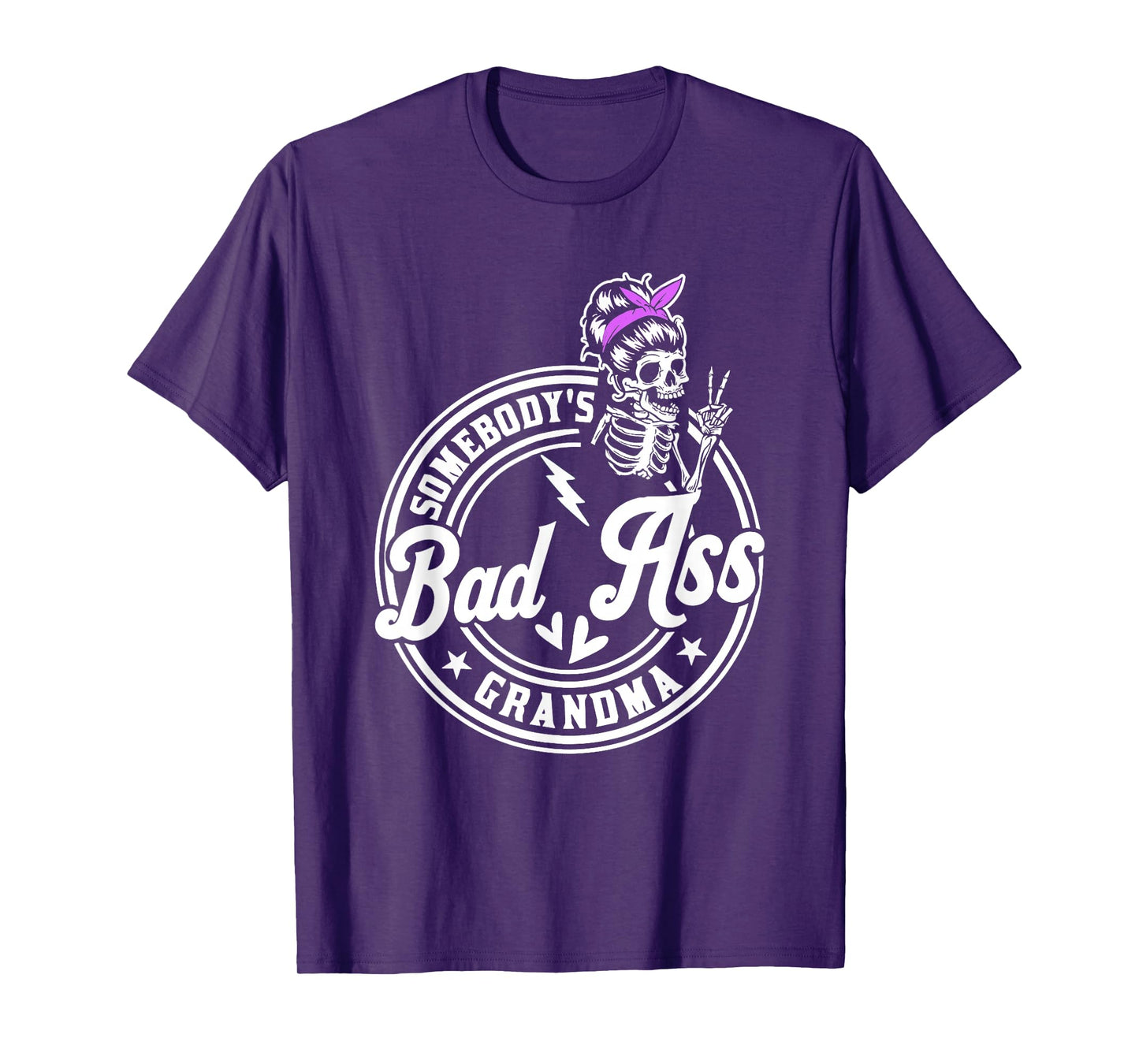Funny Grandma Messy Bun Skeleton Somebody’s Funny Grandma T-Shirt