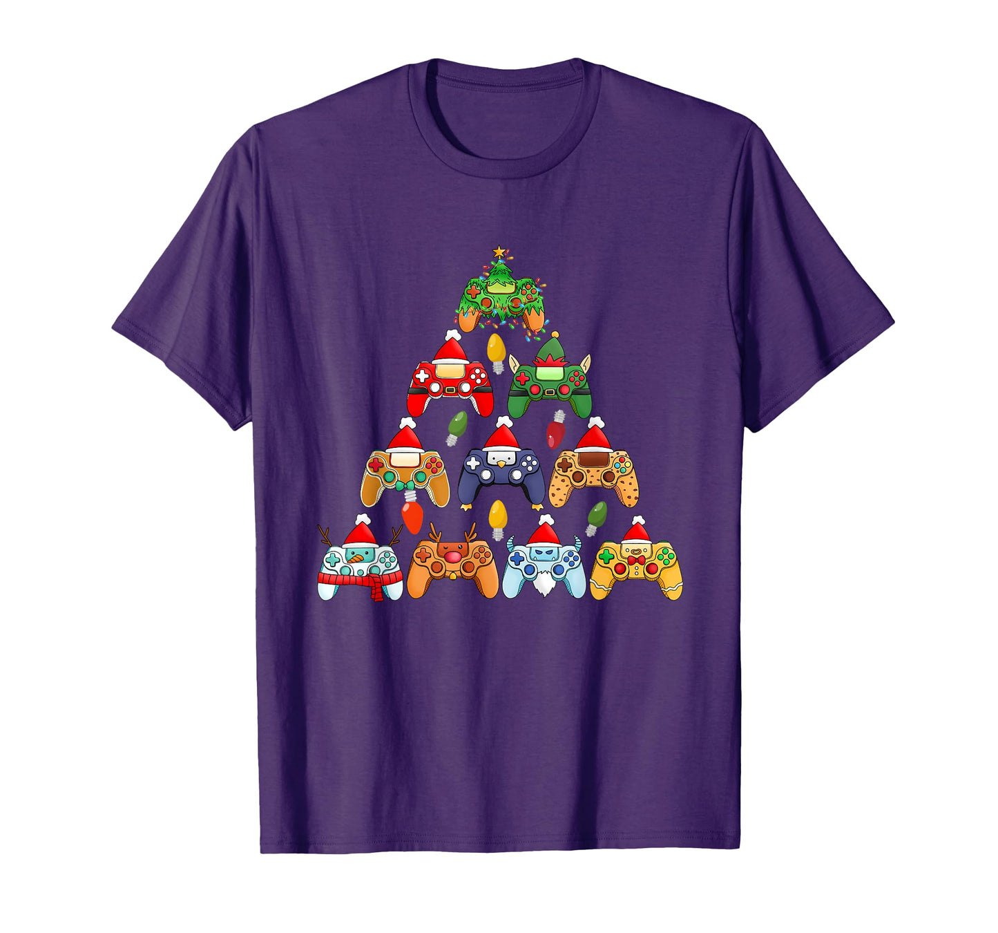 Beans Hot Tees Unisex-Adults Christmas T-Shirt Black Small Video Game Controller Christmas Tree Gamer Boy Girl Funny