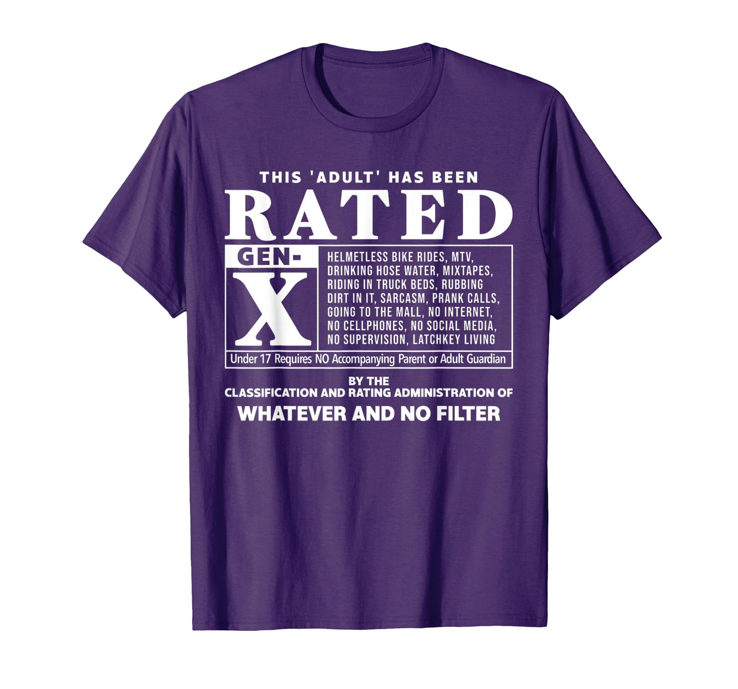 Funny Rated Gen X Generation X 80s Kid Humor T-Shirt