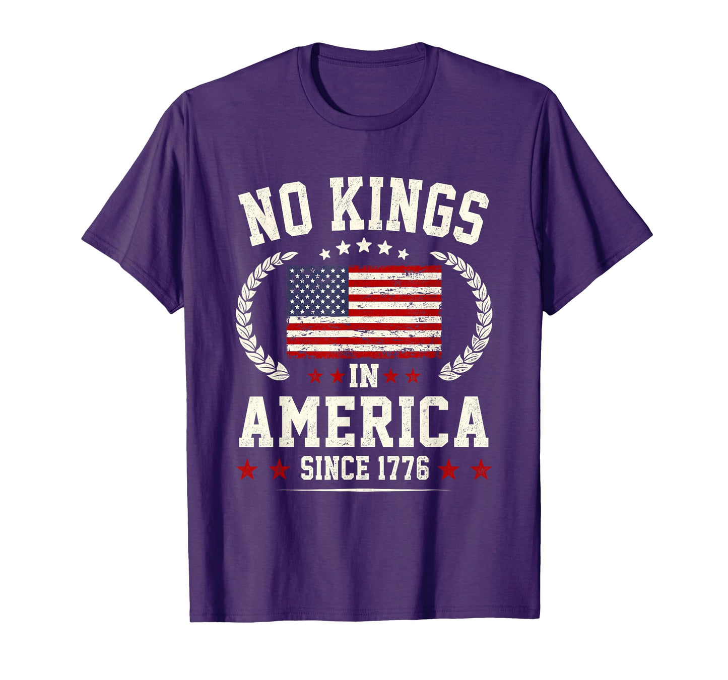 No Kings in America America Flag Vintage No Kings Vintage T-Shirt