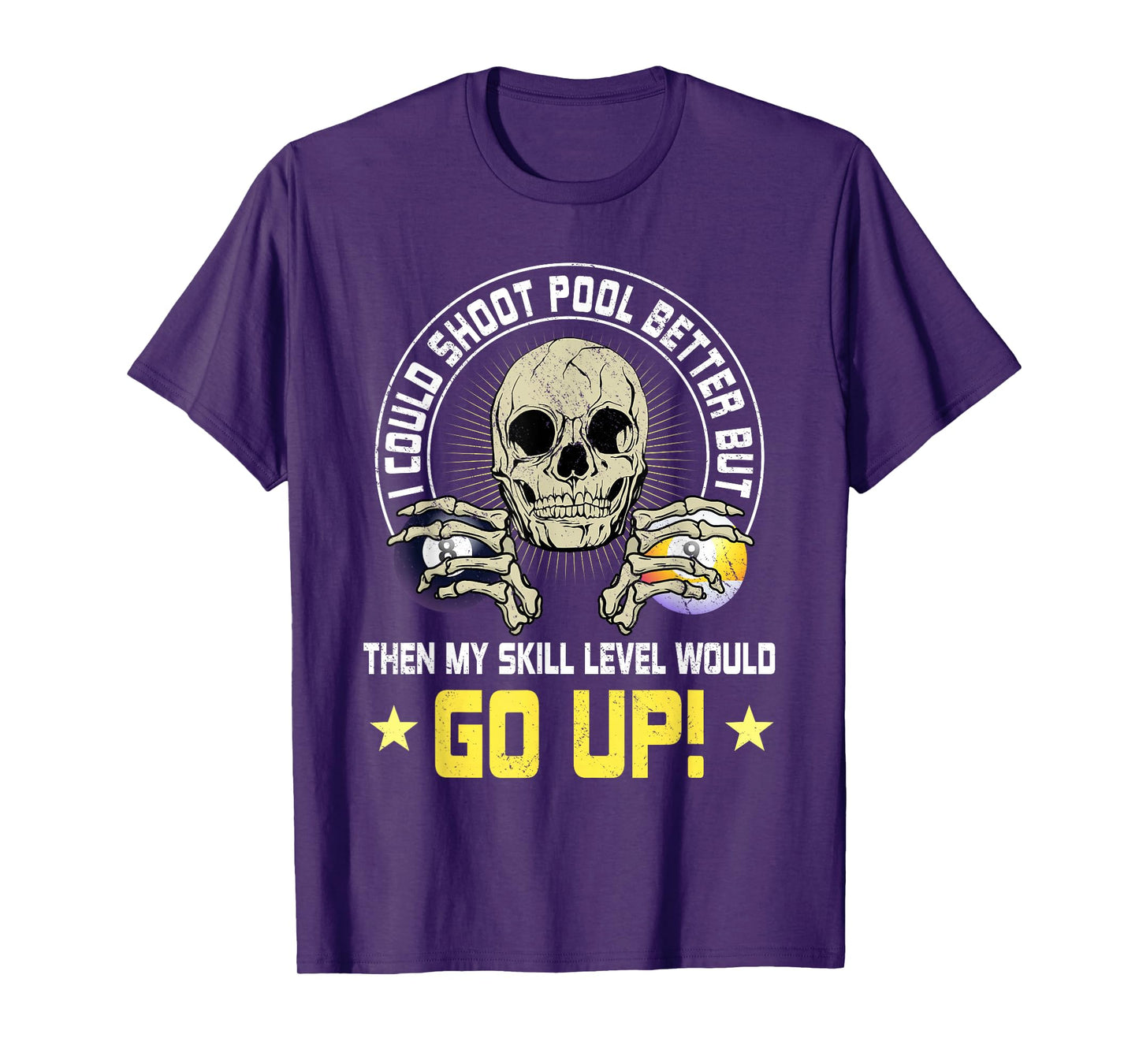 Billiards Skull Pool Snooker Billiard Ball Table Nine-ball T-Shirt