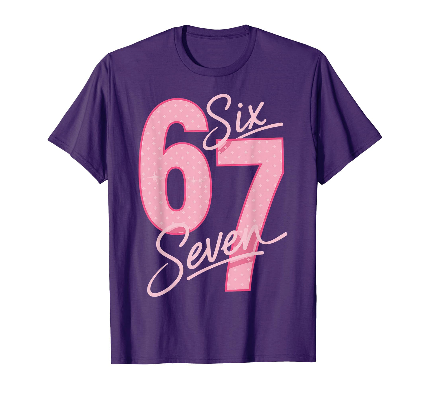 Cute Pink 67 Six Seven Funny Meme Women Girls T-Shirt