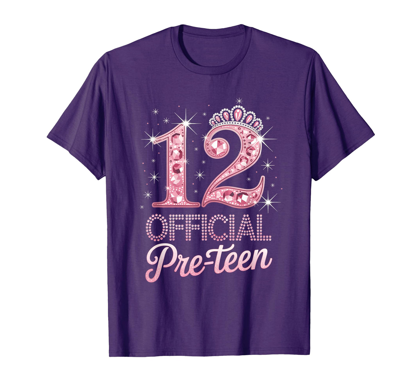 12 Official Pre-Teen Pink Crown Happy 12th Birthday For Girl T-Shirt