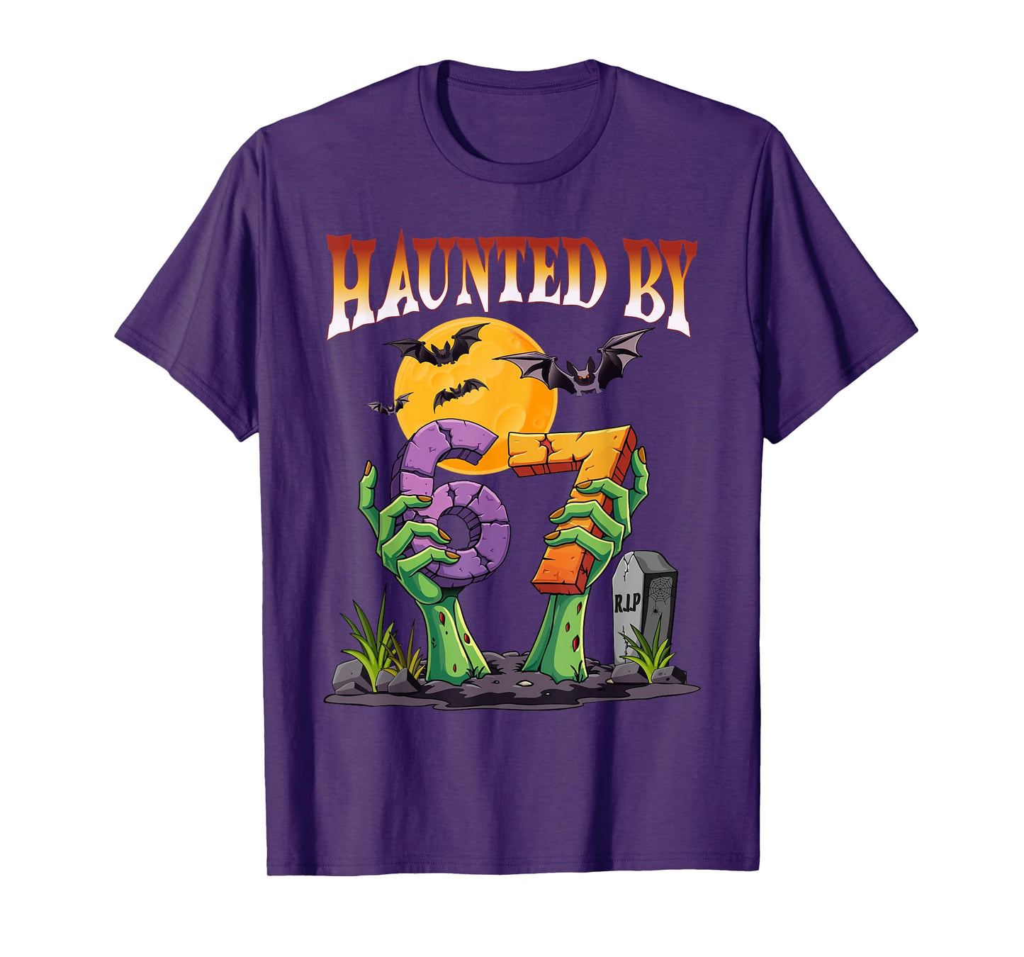 Haunted by 67 Meme Halloween Spooky Six Seven T-Shirt
