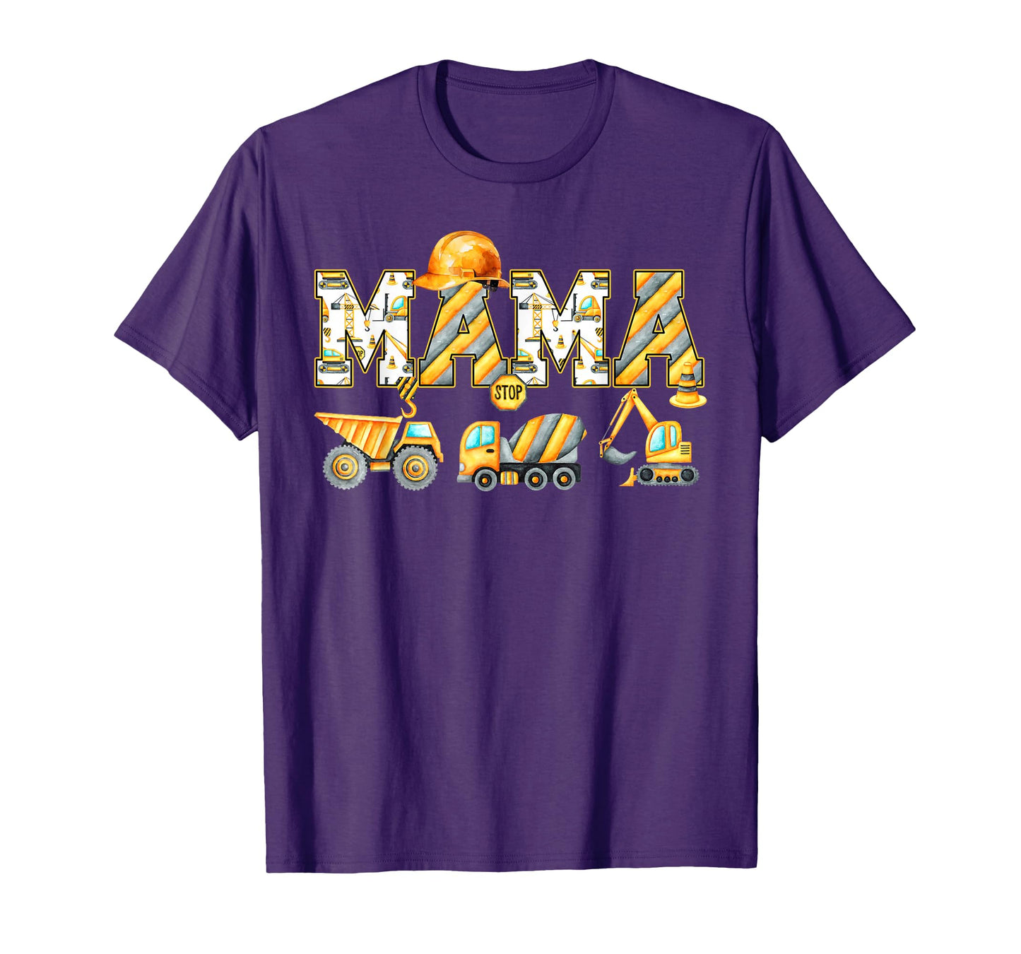 Funny Mama Construction Excavator Kids Matching Family Party T-Shirt