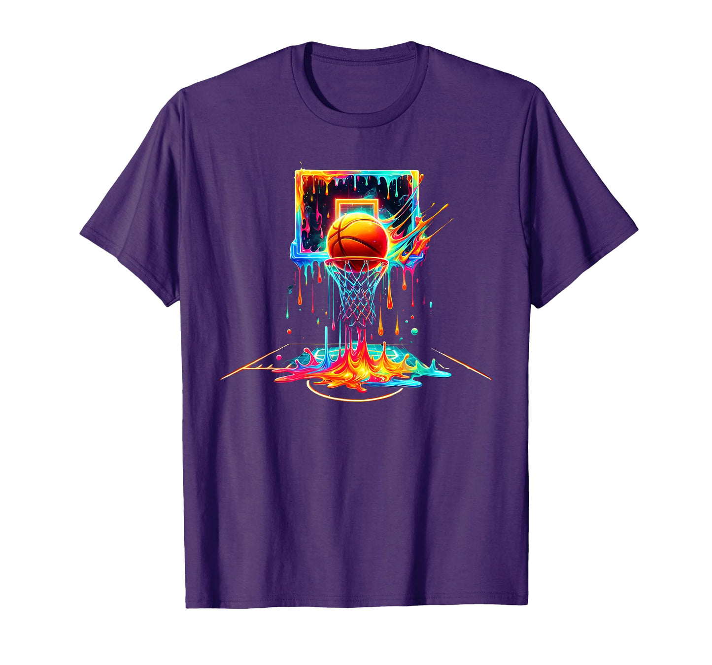 Basketball Drip Neon Basketball Graphics Basketball Men Kids T-Shirt