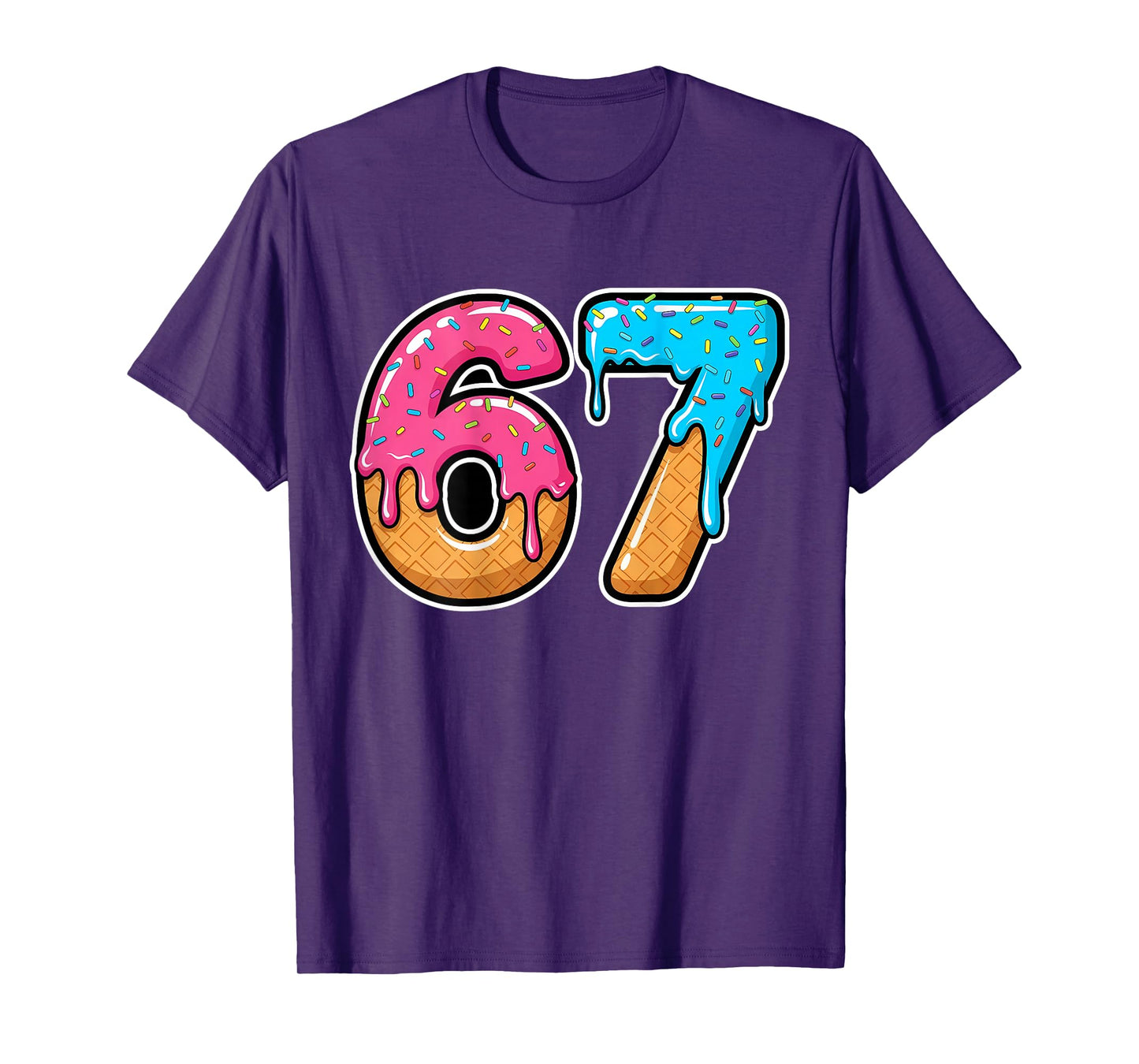 Mason 67 Ice Cream Drip Meme Six Seven Funny (On Back) T-Shirt