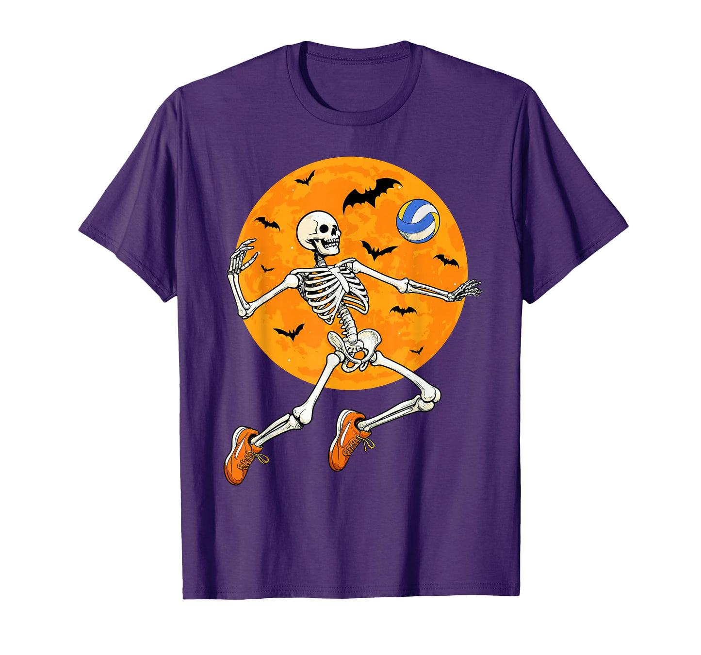 Volleyball Skeleton Spooky Boys Halloween Volleyball Player T-Shirt