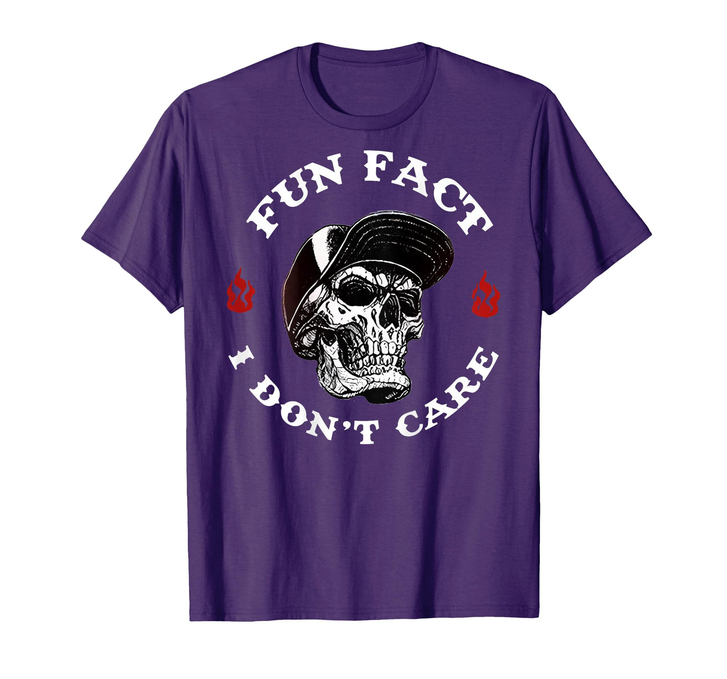 (ON BACK) Fun Fact I Don't Care Funny Skeleton Saying Quote T-Shirt