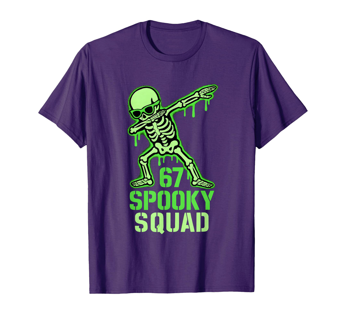 67 Meme Halloween Skeleton 6 7 Brainrot Six Seven Kids Boys T-Shirt
