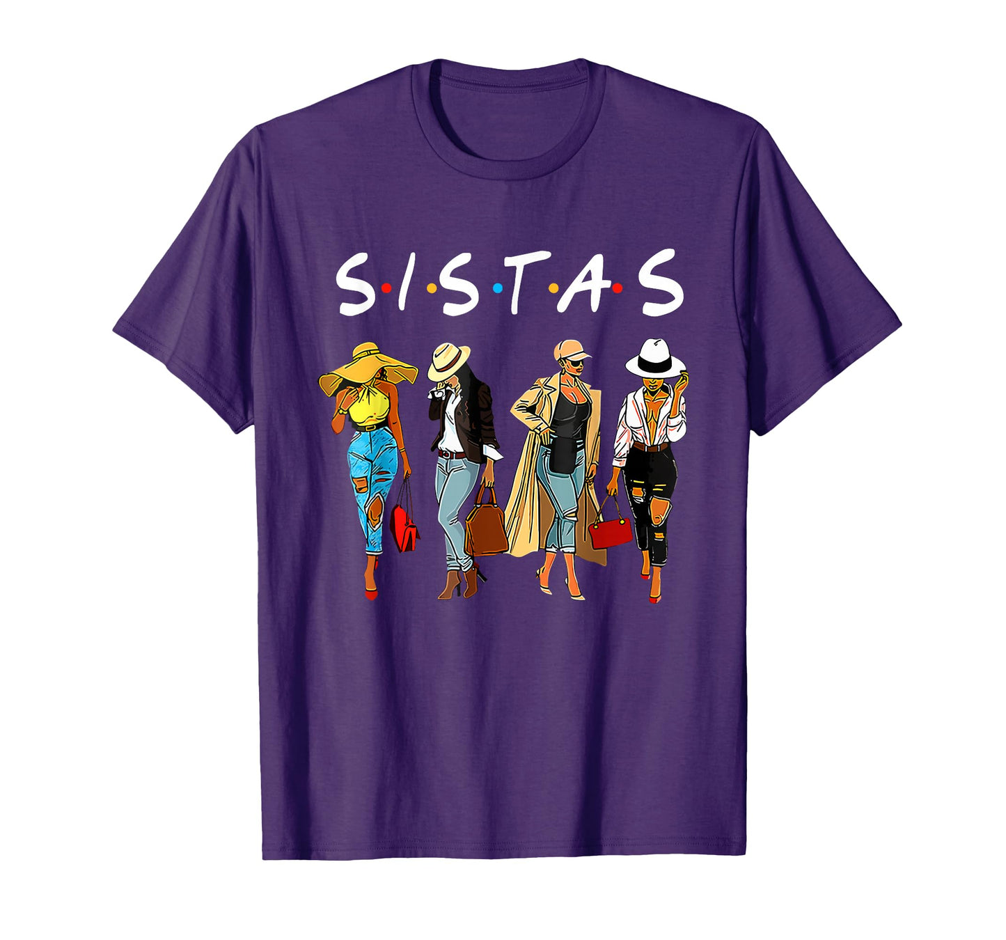 Cute Proud Black Sistas Queen Melanin African American Women T-Shirt