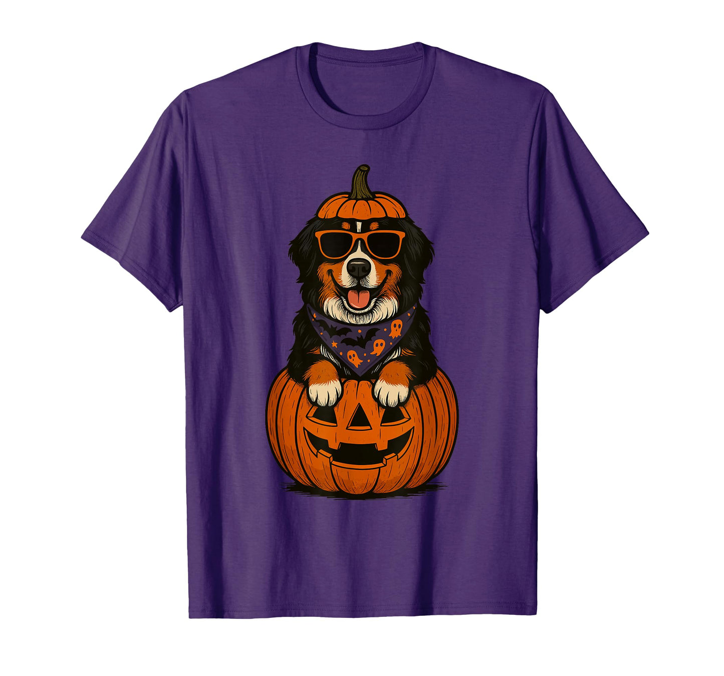 Spooky Bernese Mountain Dog Pumpkin Halloween Berner Lover T-Shirt