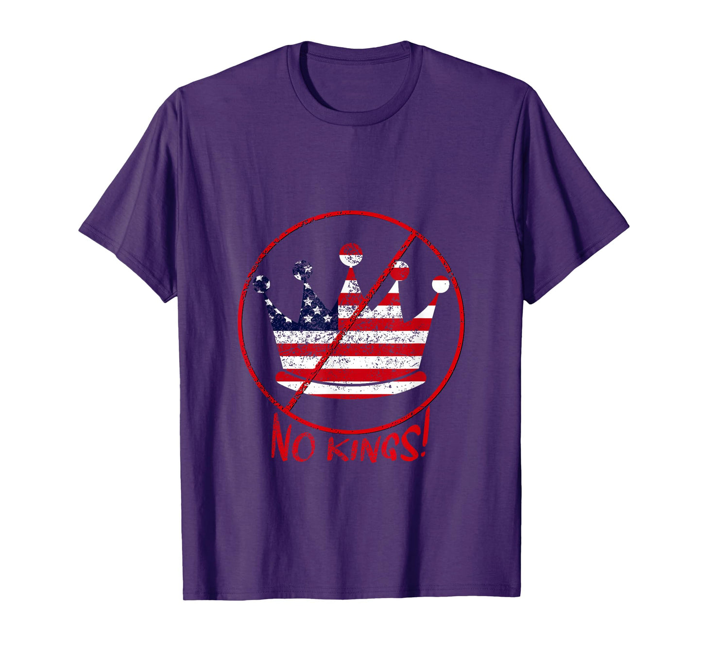 Distressed Look Pro-Democracy No Kings in America Patriotic T-Shirt