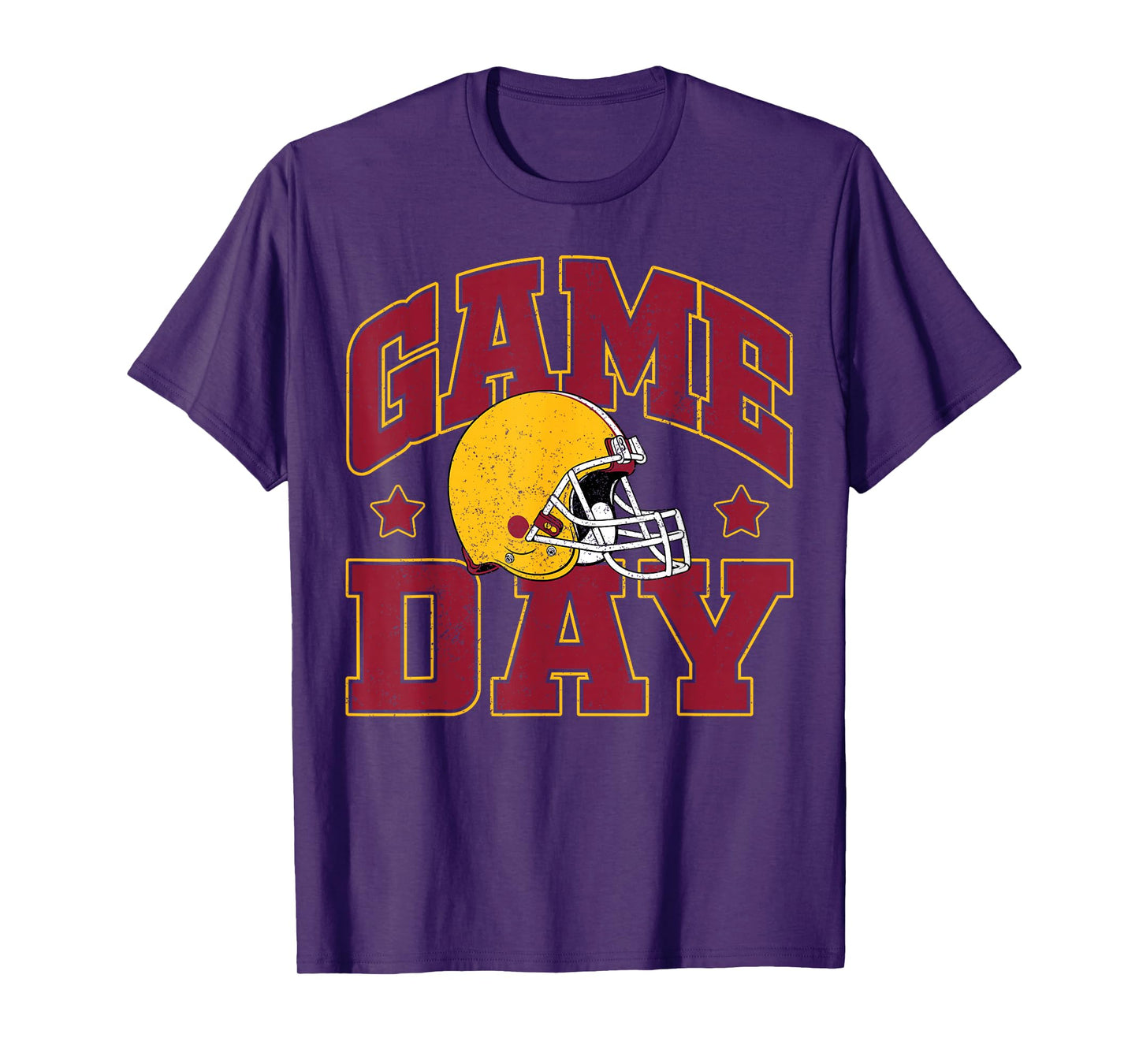 Game Day Football Season Funny Team Sports Red Gold Vibes T-Shirt
