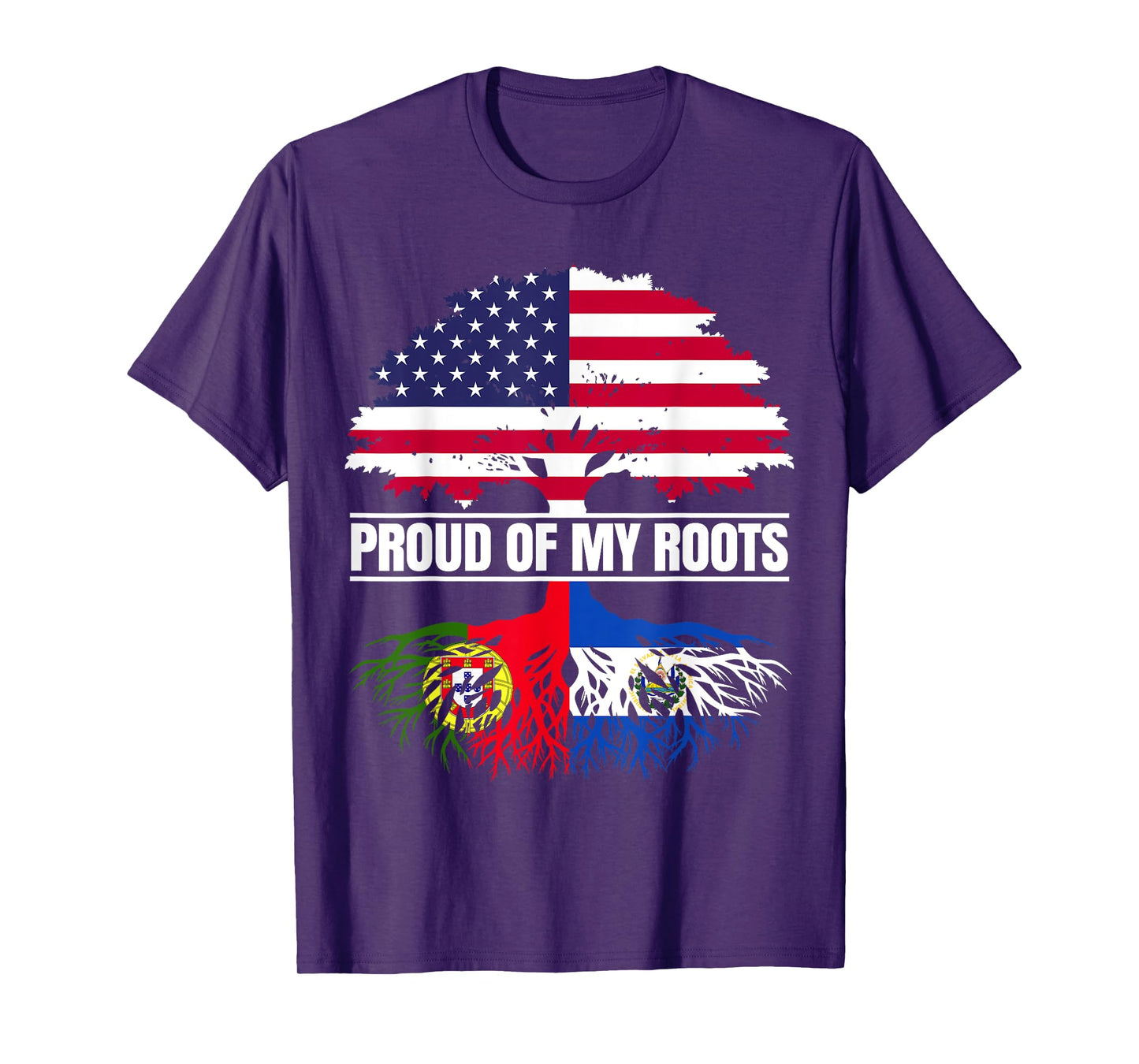 Portugal El Salvador Proud of my Roots Portuguese Salvadoran T-Shirt