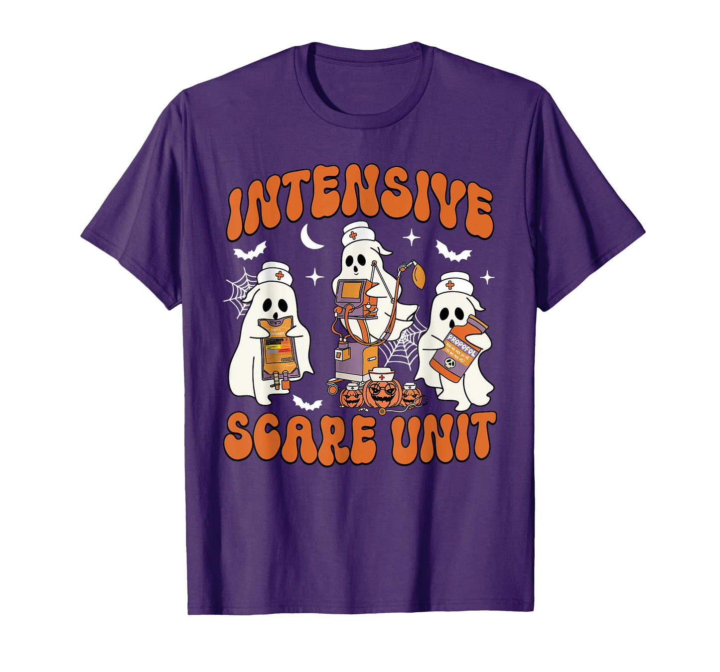 Halloween Intensive Care Scare Unit Ghost Nurse ICU Nursing T-Shirt