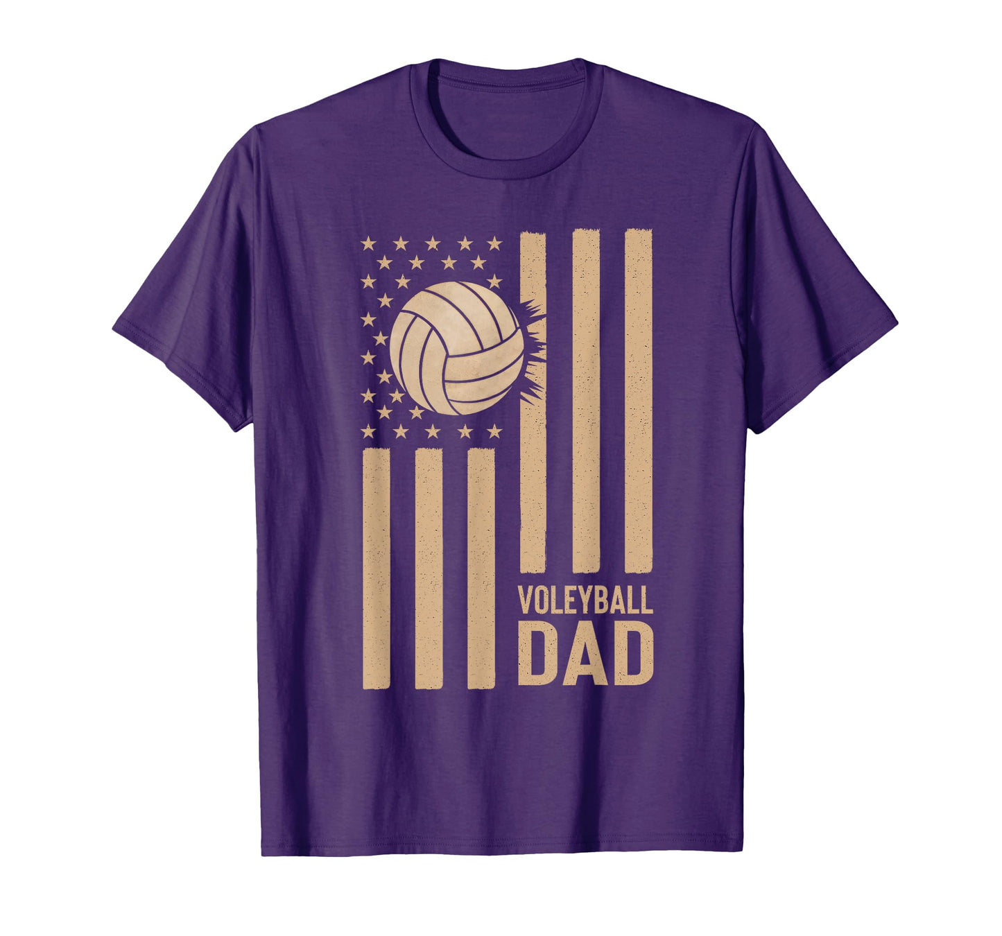 Vintage Volleyball Dad USA Flag Retro Fathers Day Daddy Men T-Shirt