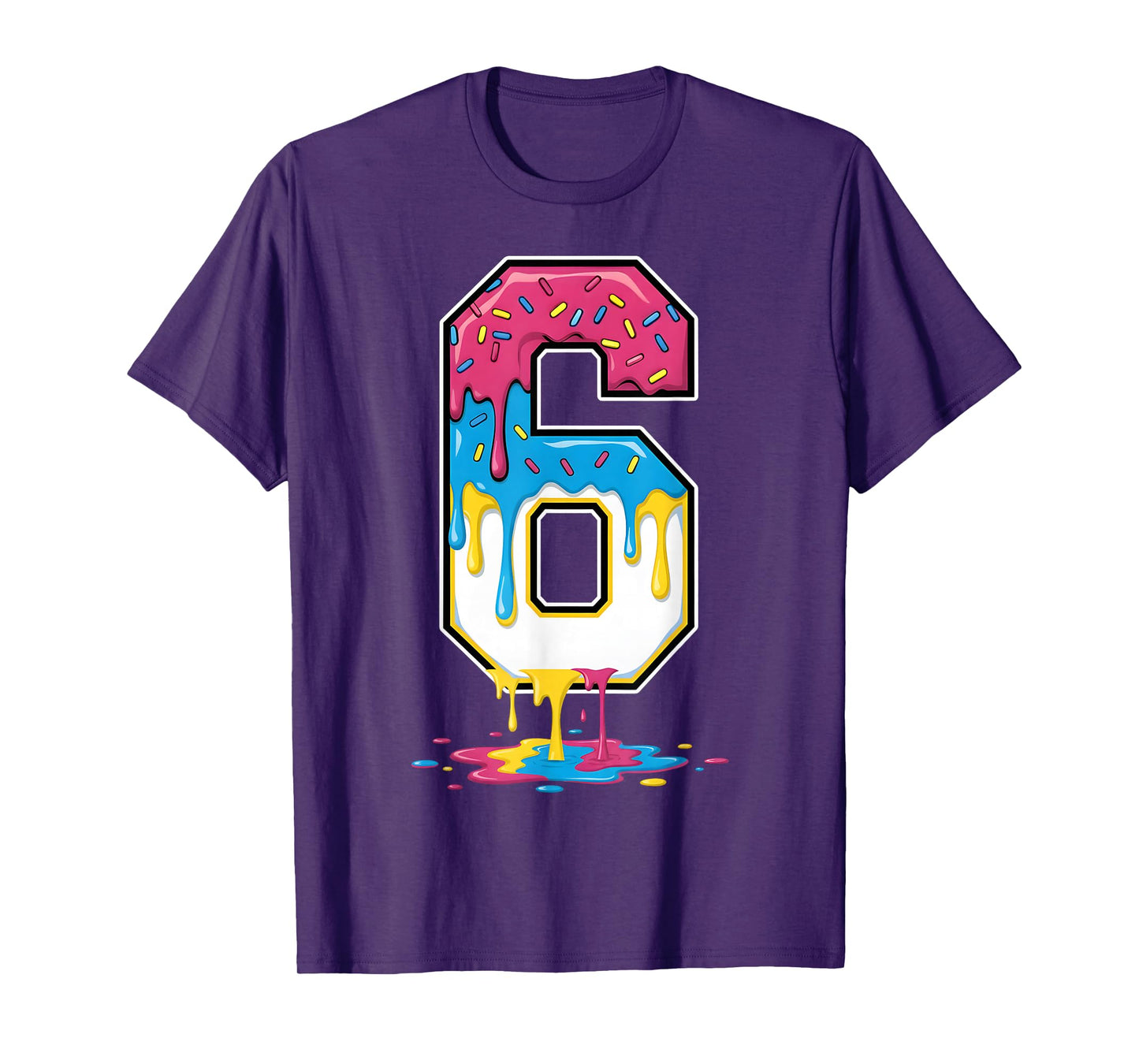 6 Number Seven Team Sports Ice Cream Drip Matching Varsity T-Shirt