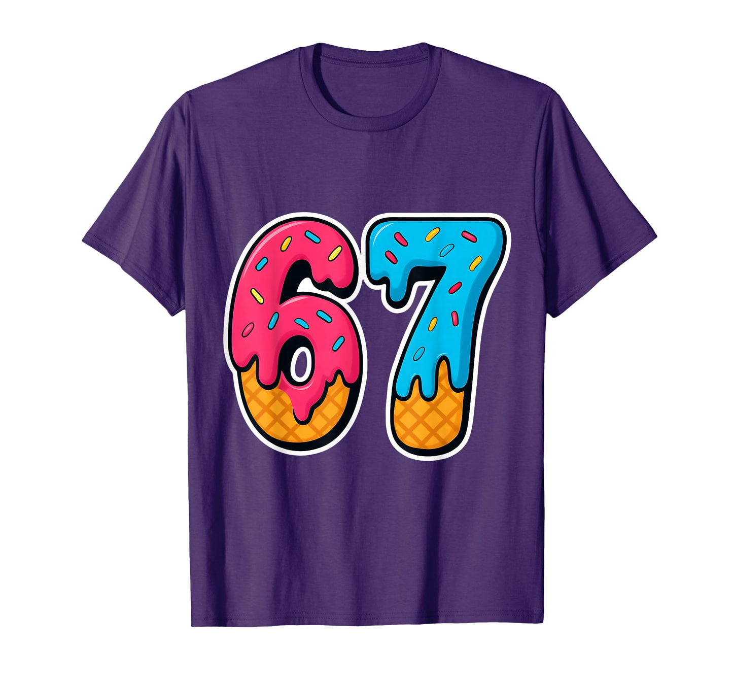 67 Ice Cream Drip Funny Six Seven Gen Alpha Meme Slang T-Shirt