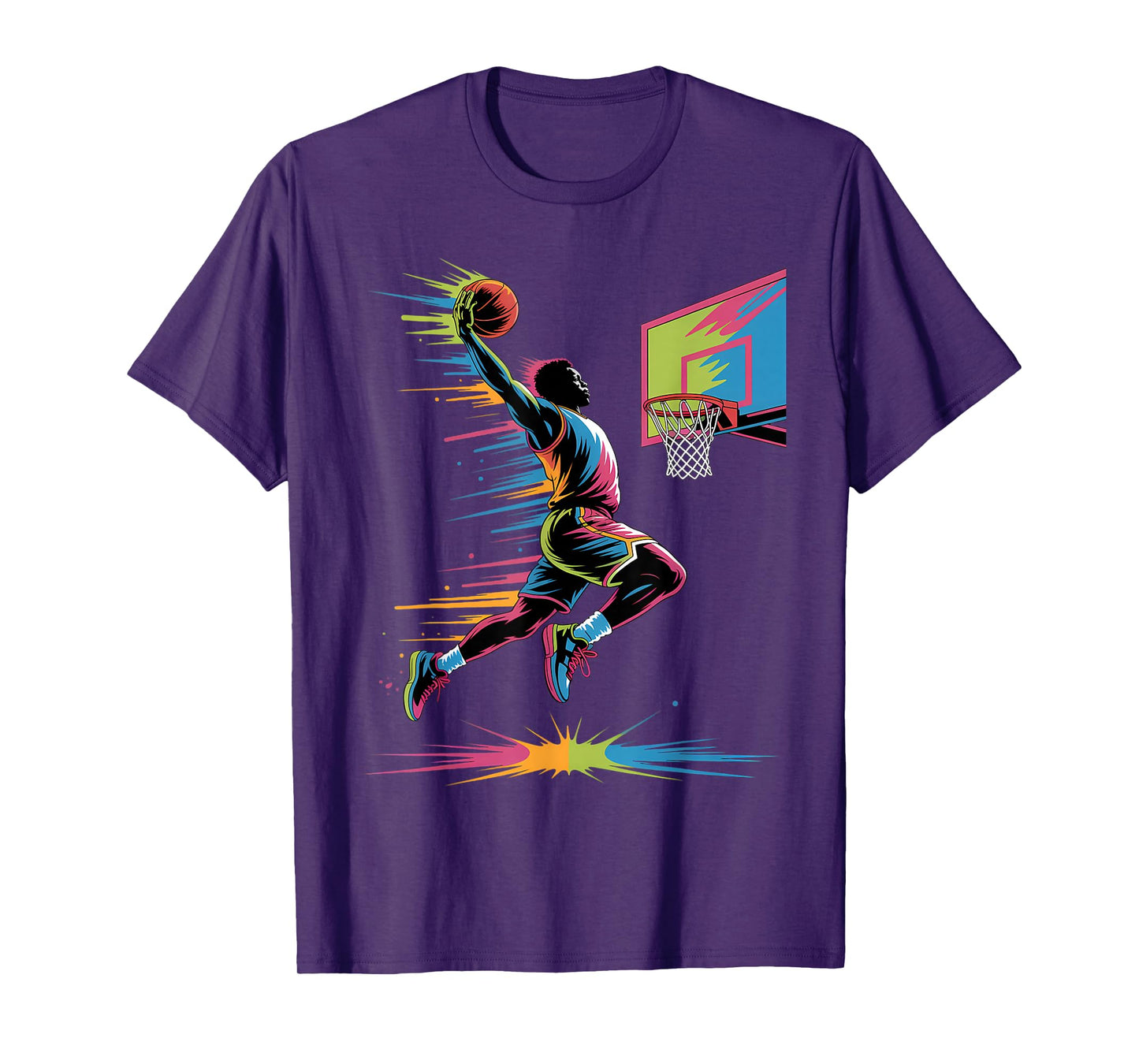 Urban Slam Dunk Art | Abstract Drip Basketball Graphic Only T-Shirt