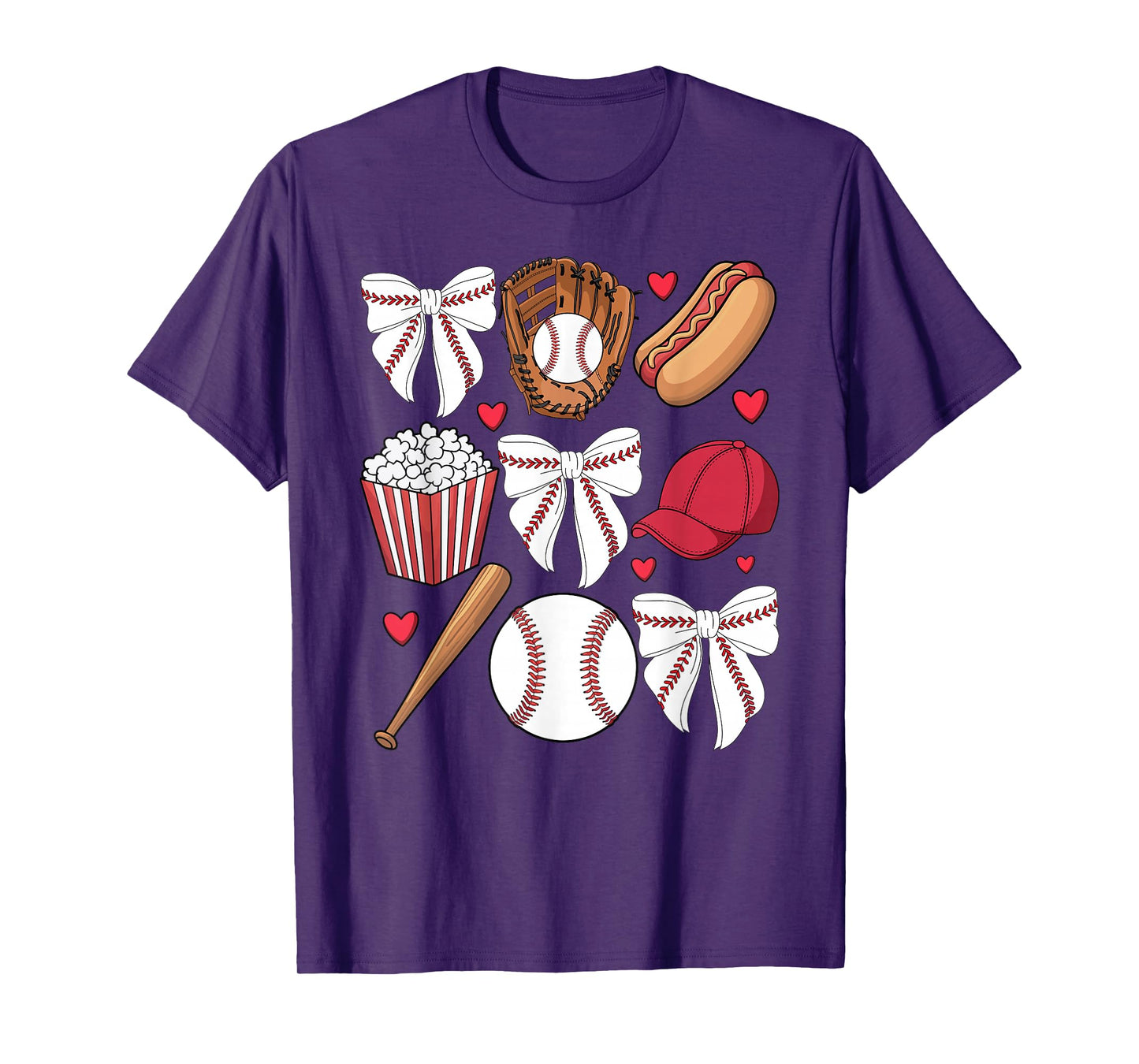 Baseball Coquette Bow Women Girls Baseball Cheer Mom Mama T-Shirt