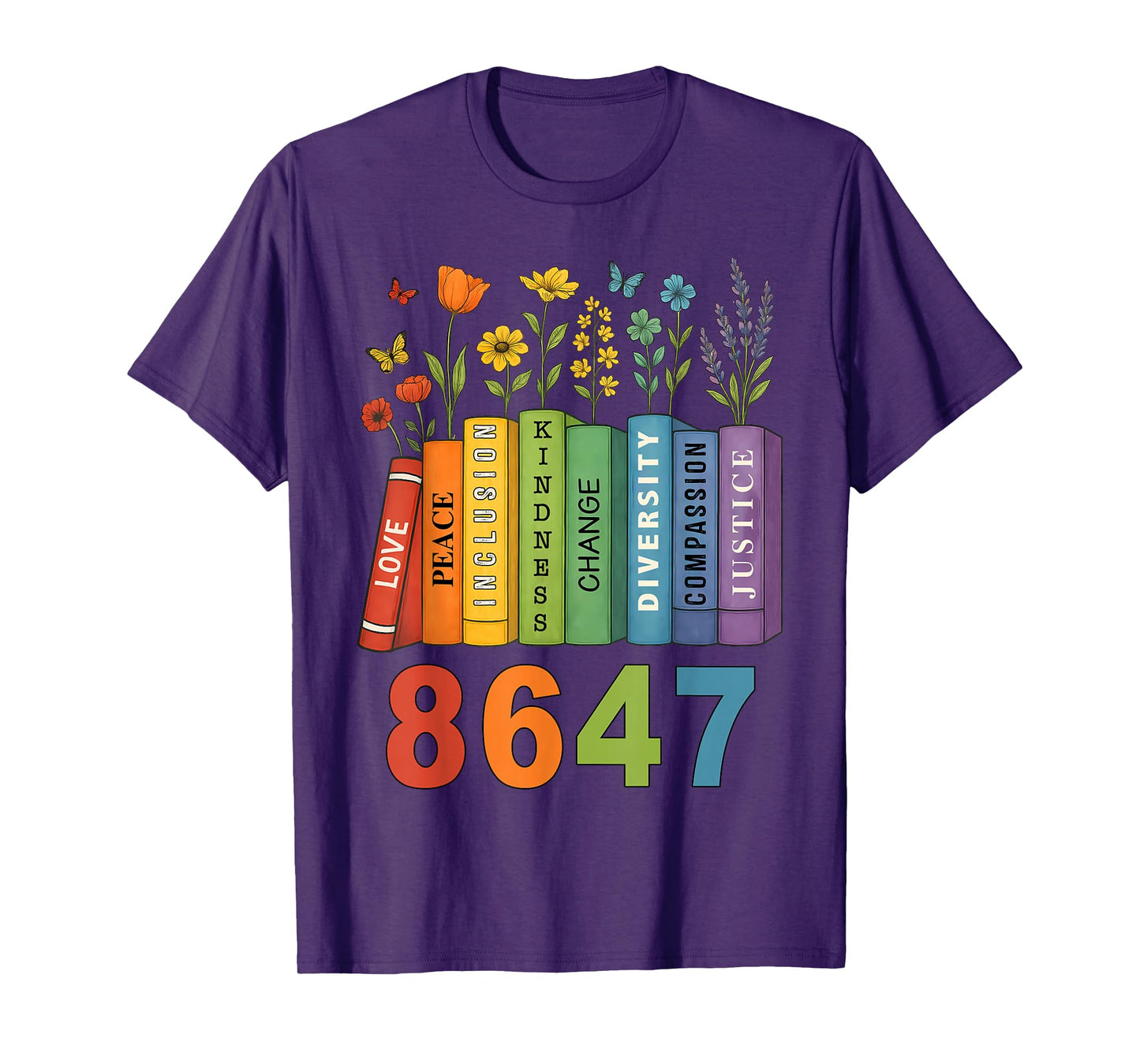 Equal Rights Book Flower RESIST 86 47 Feminist Women Rights T-Shirt