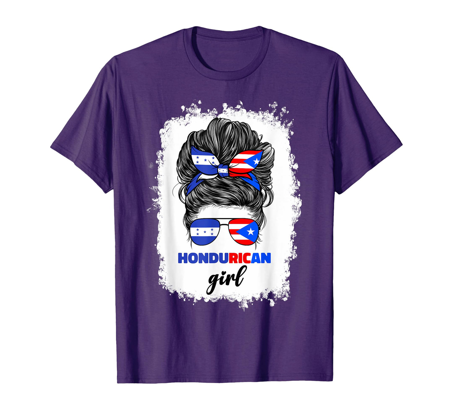 Half Honduran And Puerto Rican Rico Honduras Flag Girl Mix T-Shirt