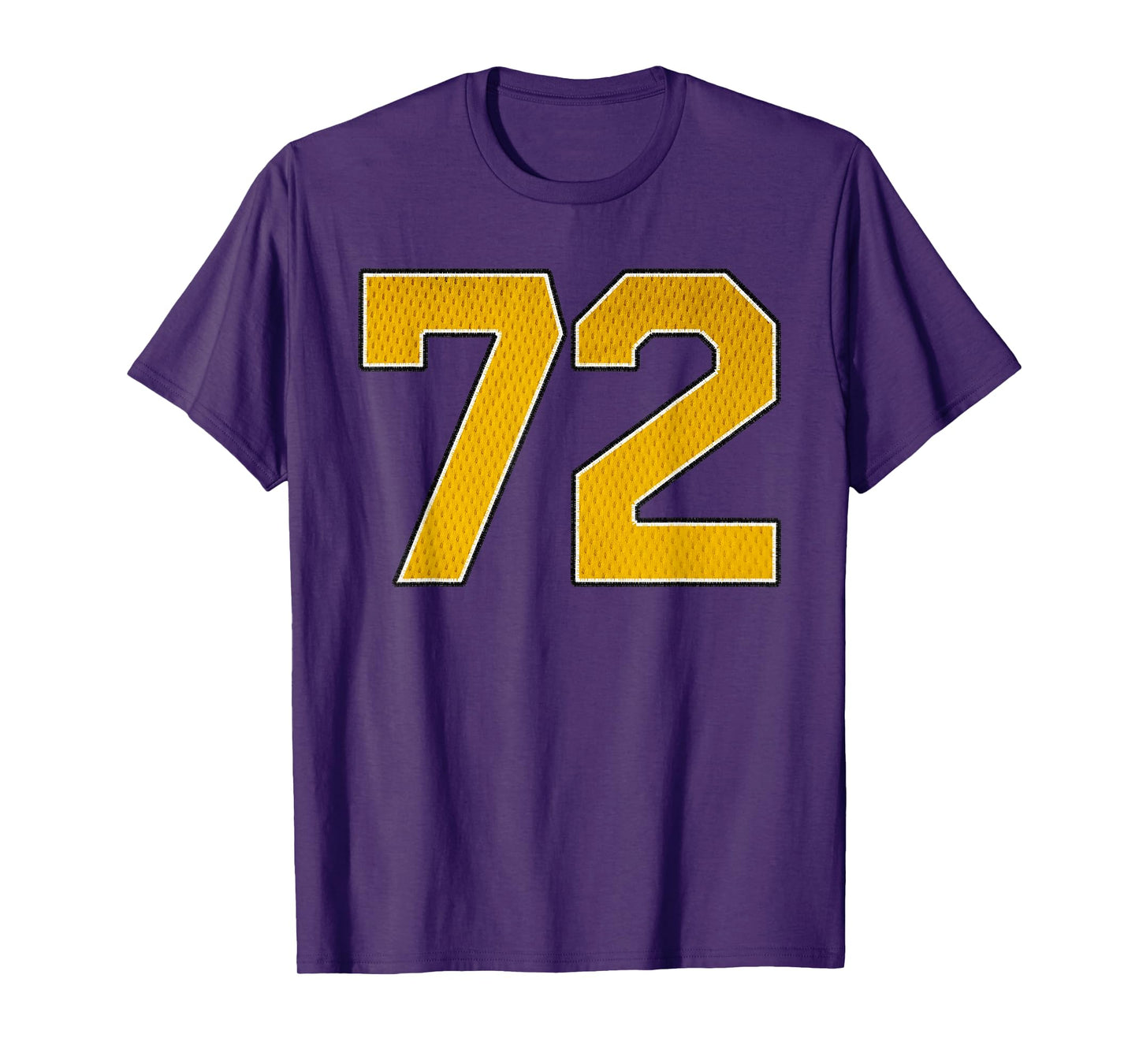 Gold Number 72 Athlete Sports Jersey Supporter Fanwear T-Shirt